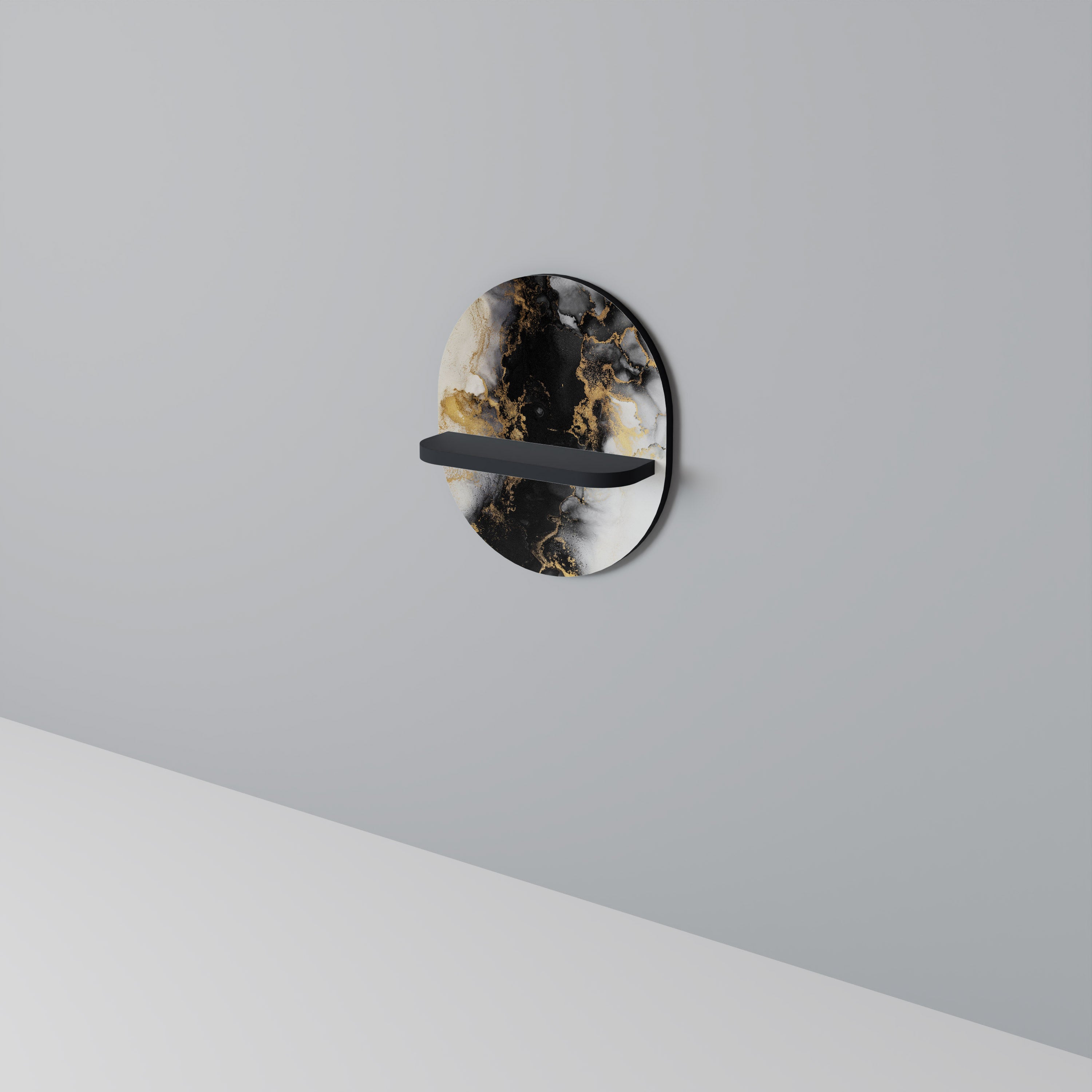 MARBLE OF TOMMORROW Półka owalna Czarna