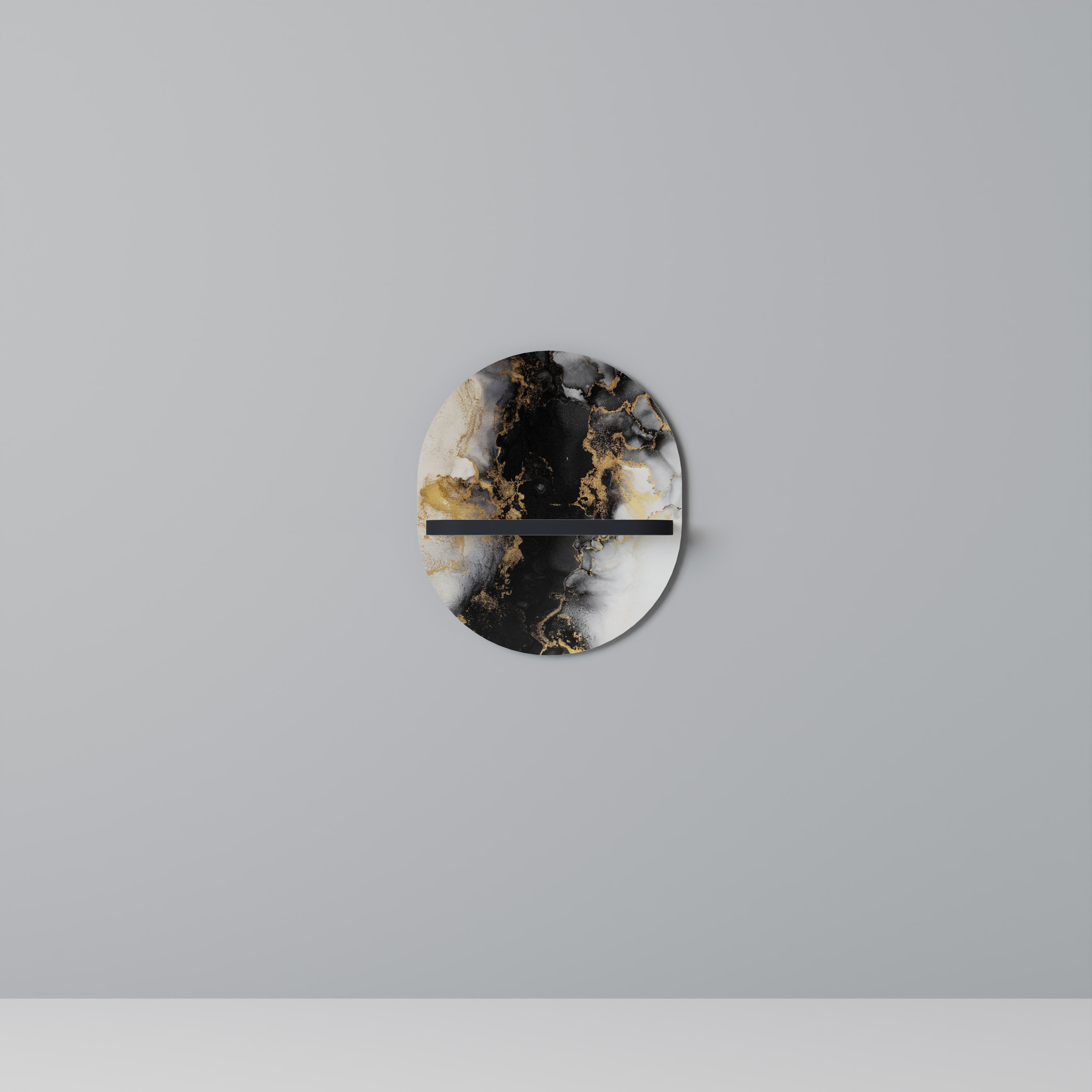 MARBLE OF TOMMORROW Półka owalna Czarna