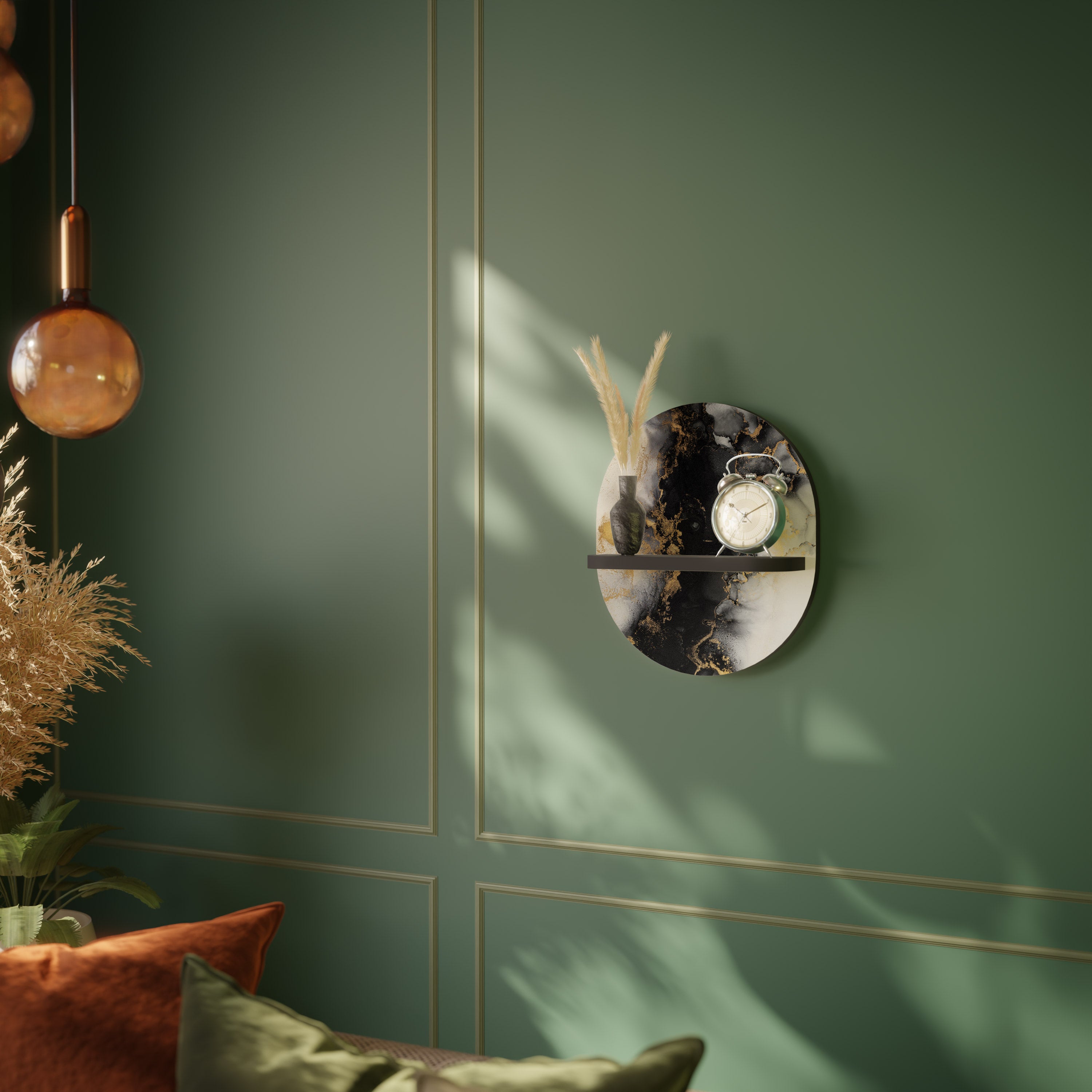 MARBLE OF TOMMORROW Półka owalna Czarna