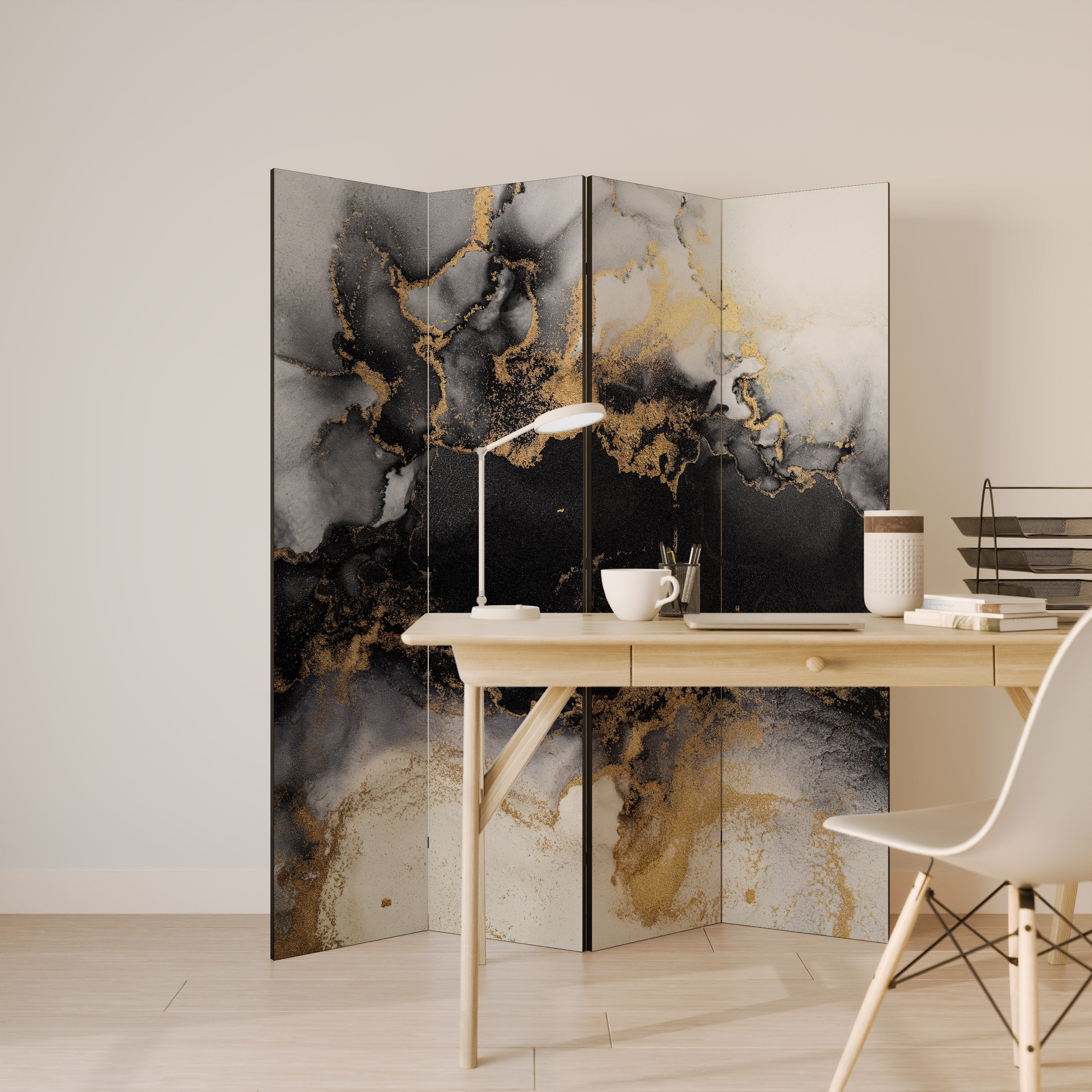 MARBLE OF TOMMORROW Dekoracyjny parawan 4-skrzydłowy