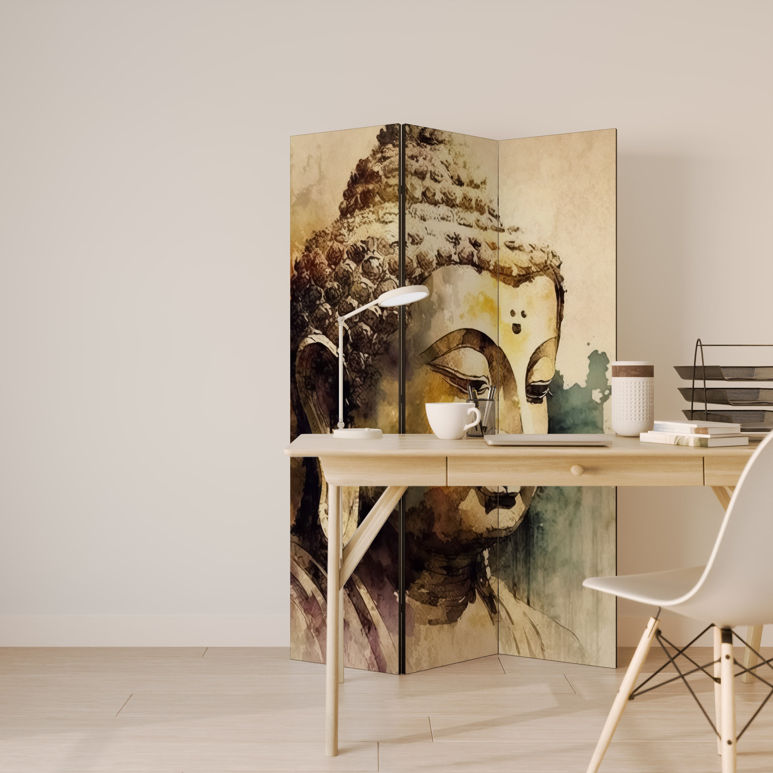 TRANQUIL BUDDHA WHISPERS Dekoracyjny parawan 3-skrzydłowy