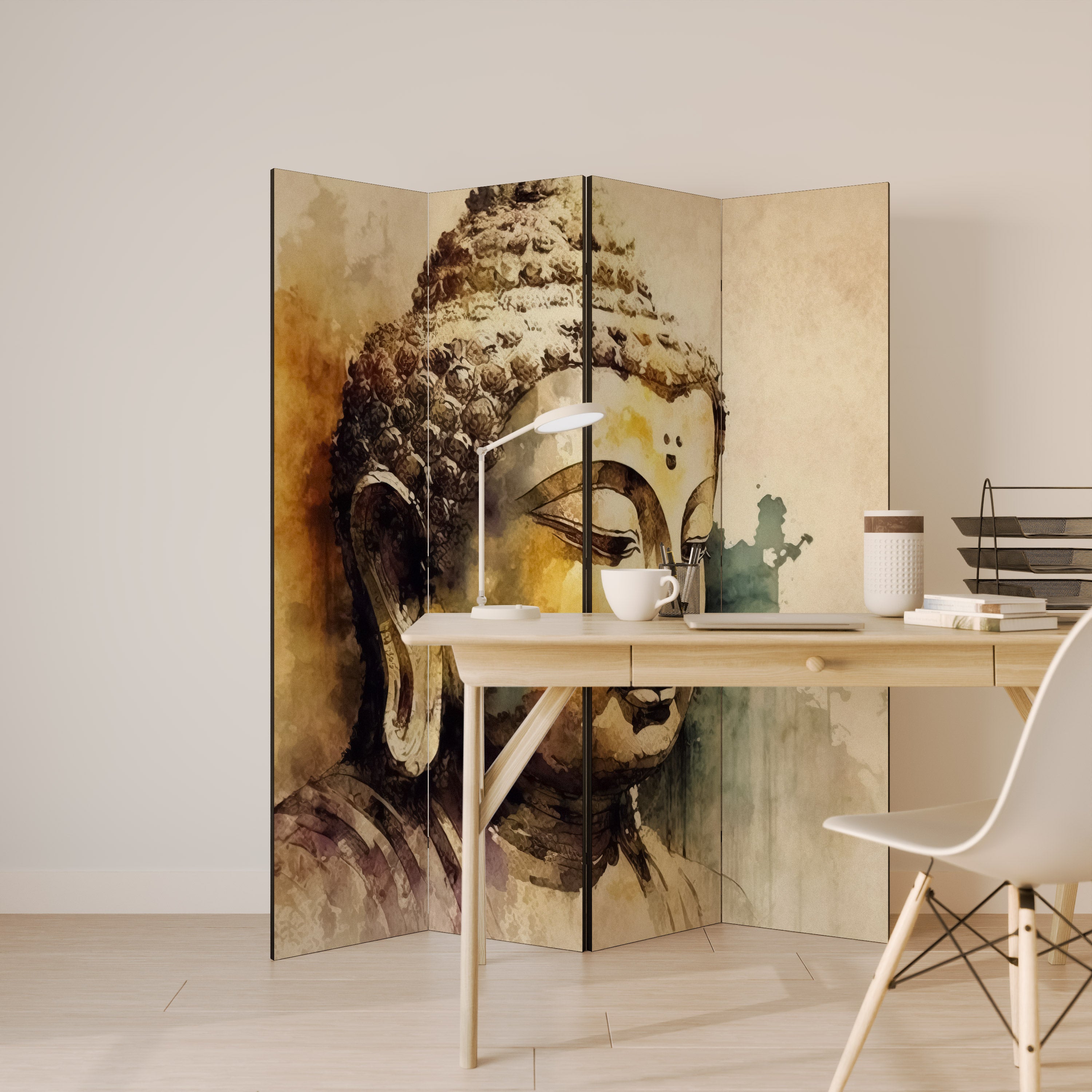 TRANQUIL BUDDHA WHISPERS Dekoracyjny parawan 4-skrzydłowy