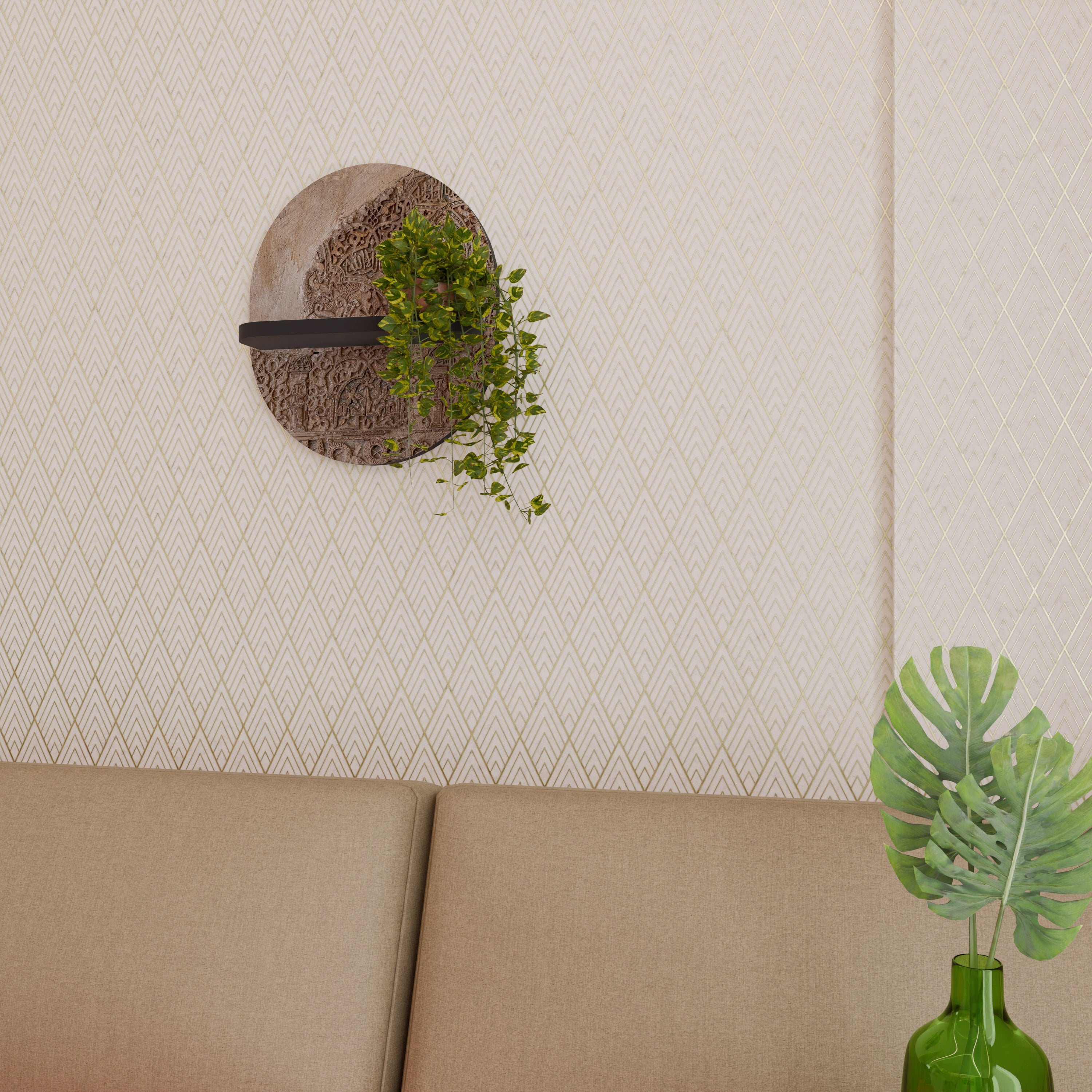 ARABESQUE WHISPERS Półka owalna Czarna