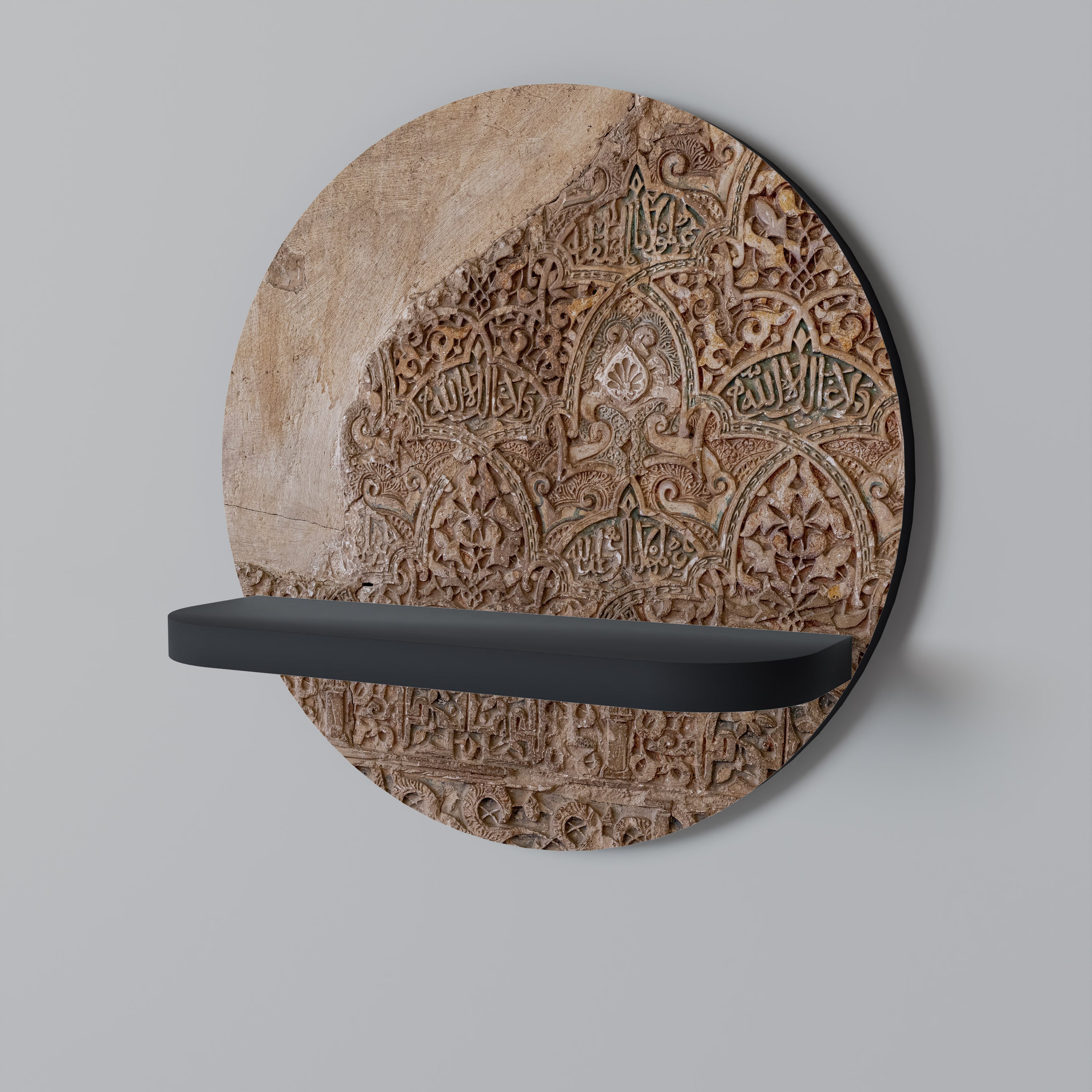 ARABESQUE WHISPERS Półka okrągła Czarna