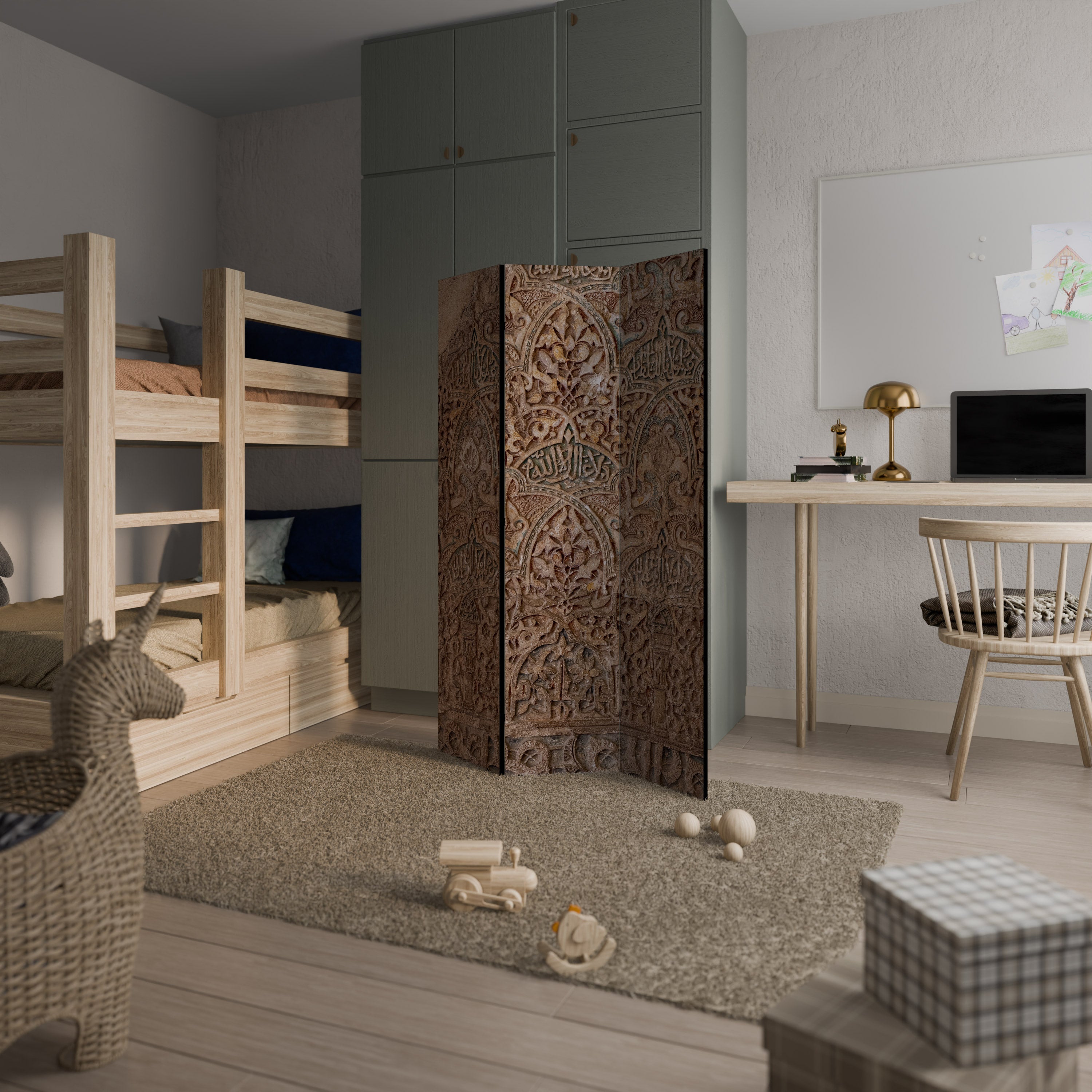 ARABESQUE WHISPERS Dekoracyjny parawan 3-skrzydłowy