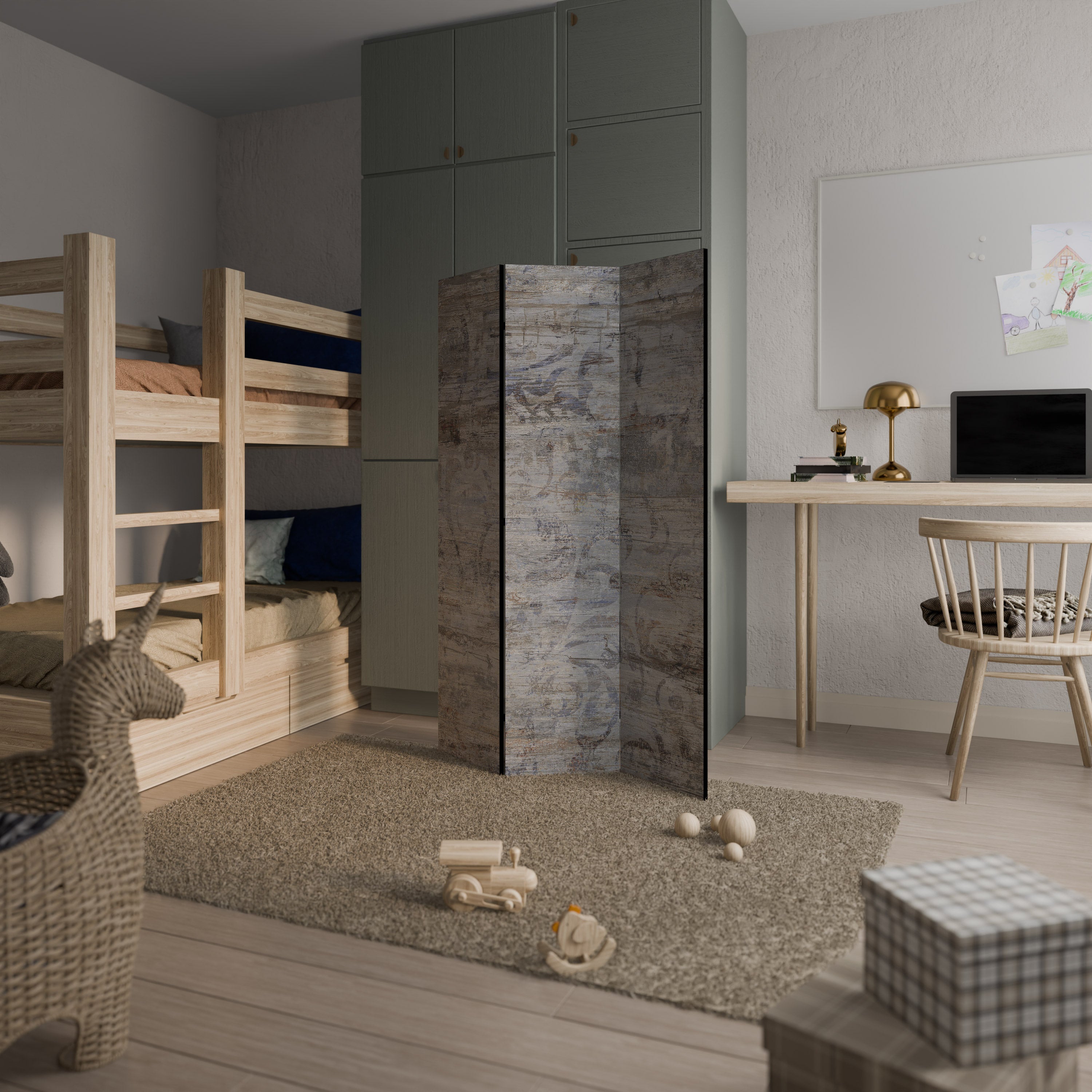 MYSTIC PATINA Dekoracyjny parawan 3-skrzydłowy