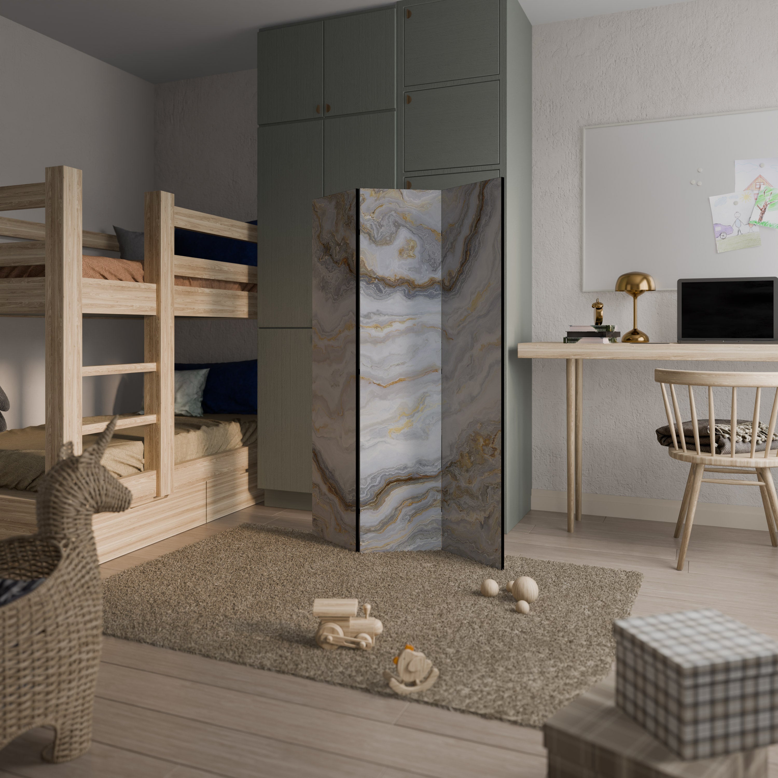 GOLDEN RIDGES Dekoracyjny parawan 3-skrzydłowy