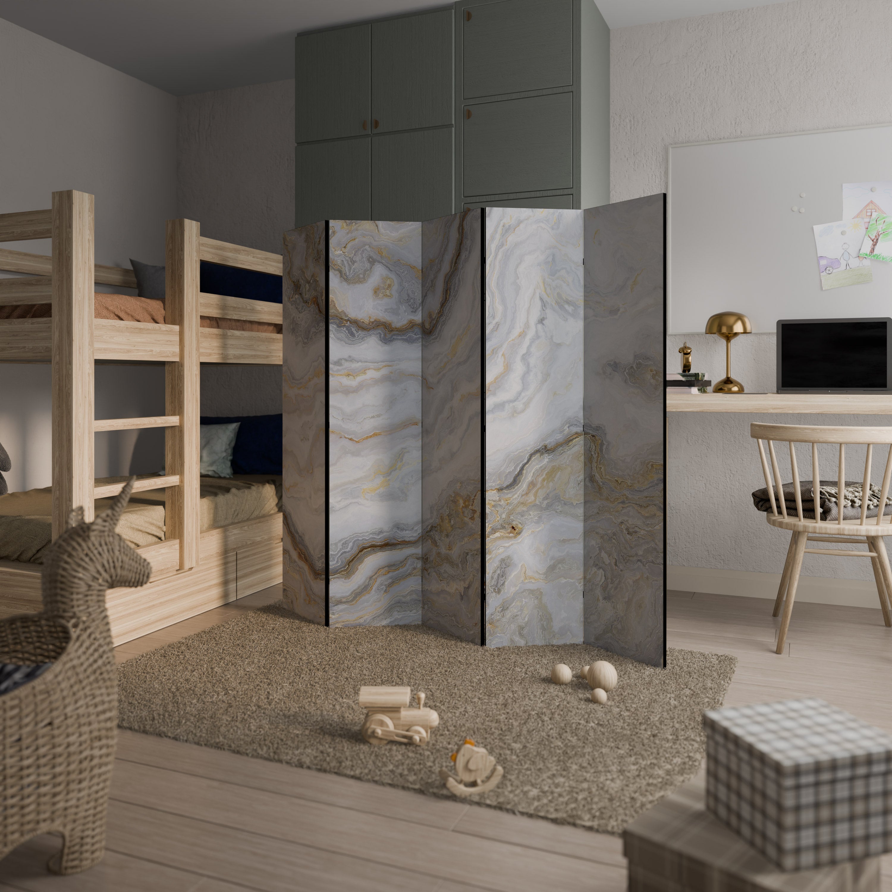 GOLDEN RIDGES Dekoracyjny parawan 5-skrzydłowy