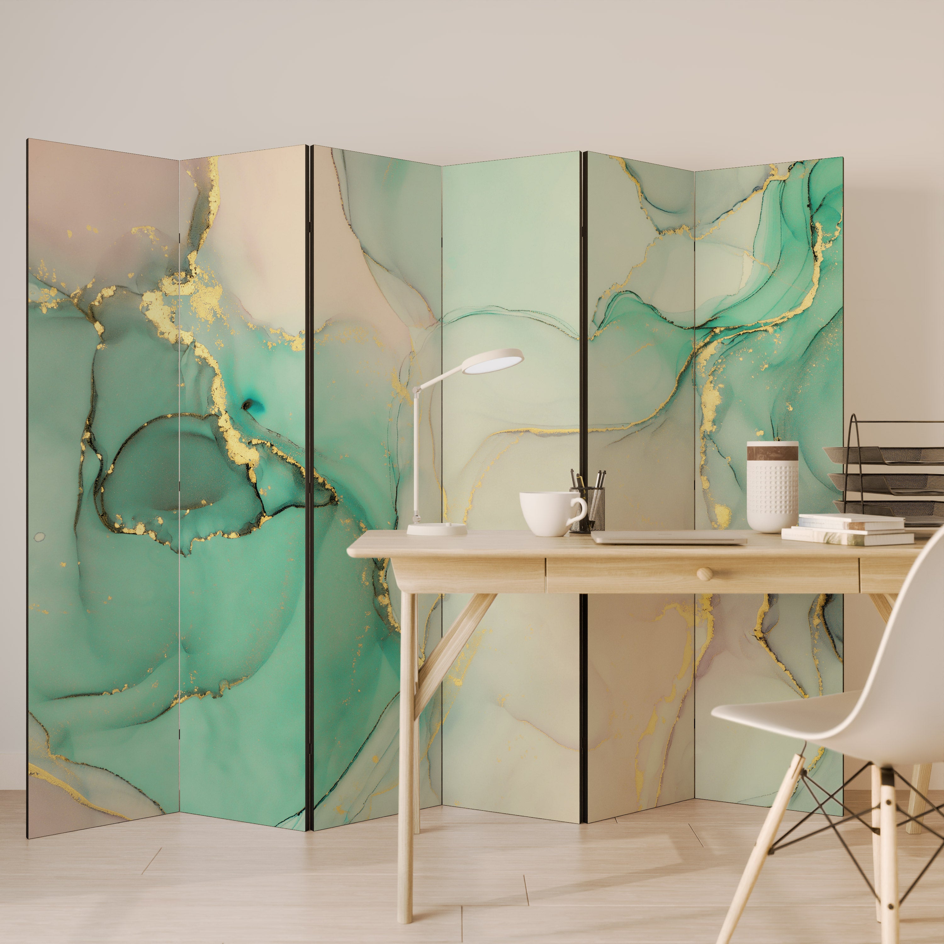 MARBLEIZED MYSTIQUE Dekoracyjny parawan 6-skrzydłowy