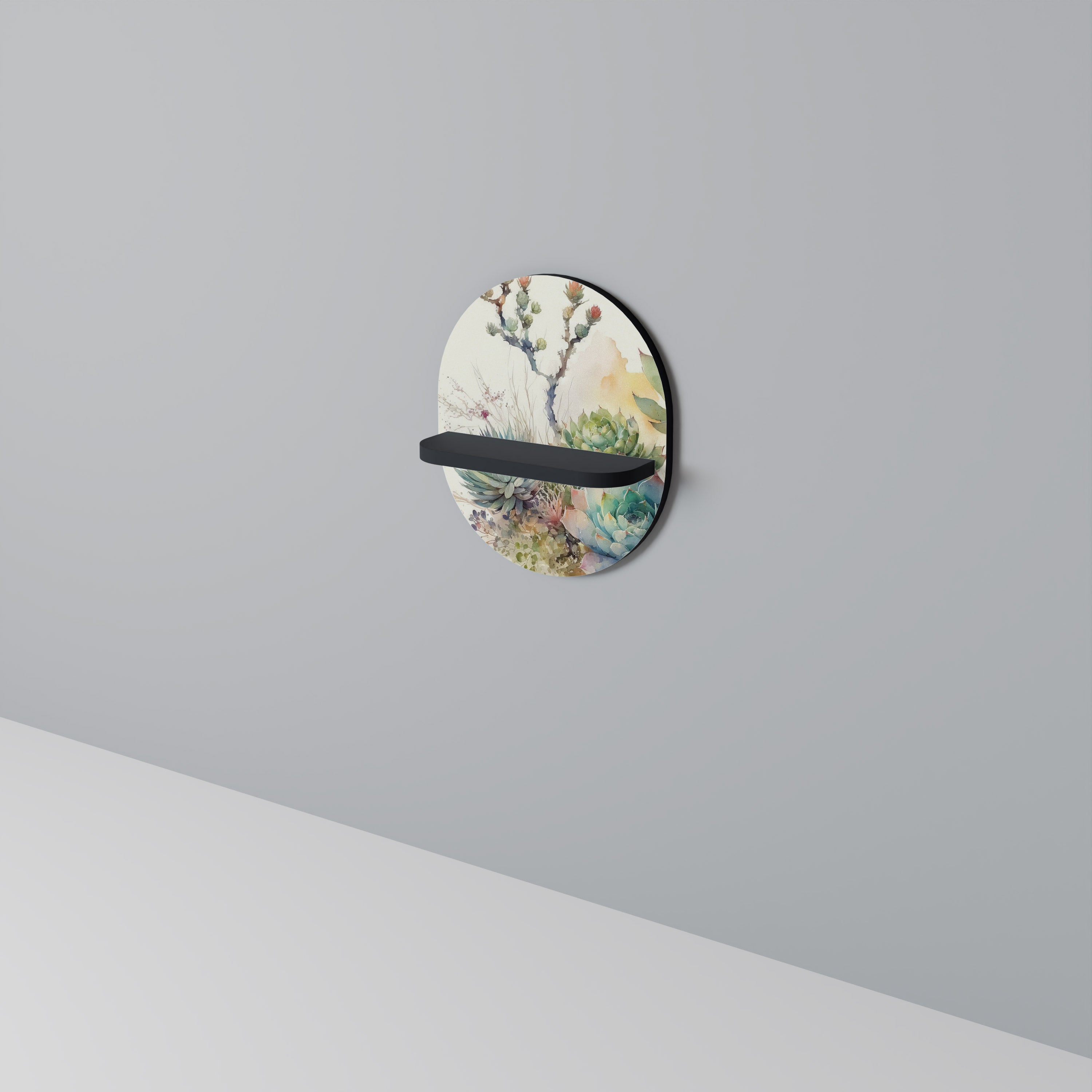 SUCCULENT WHIMSY Półka owalna Czarna