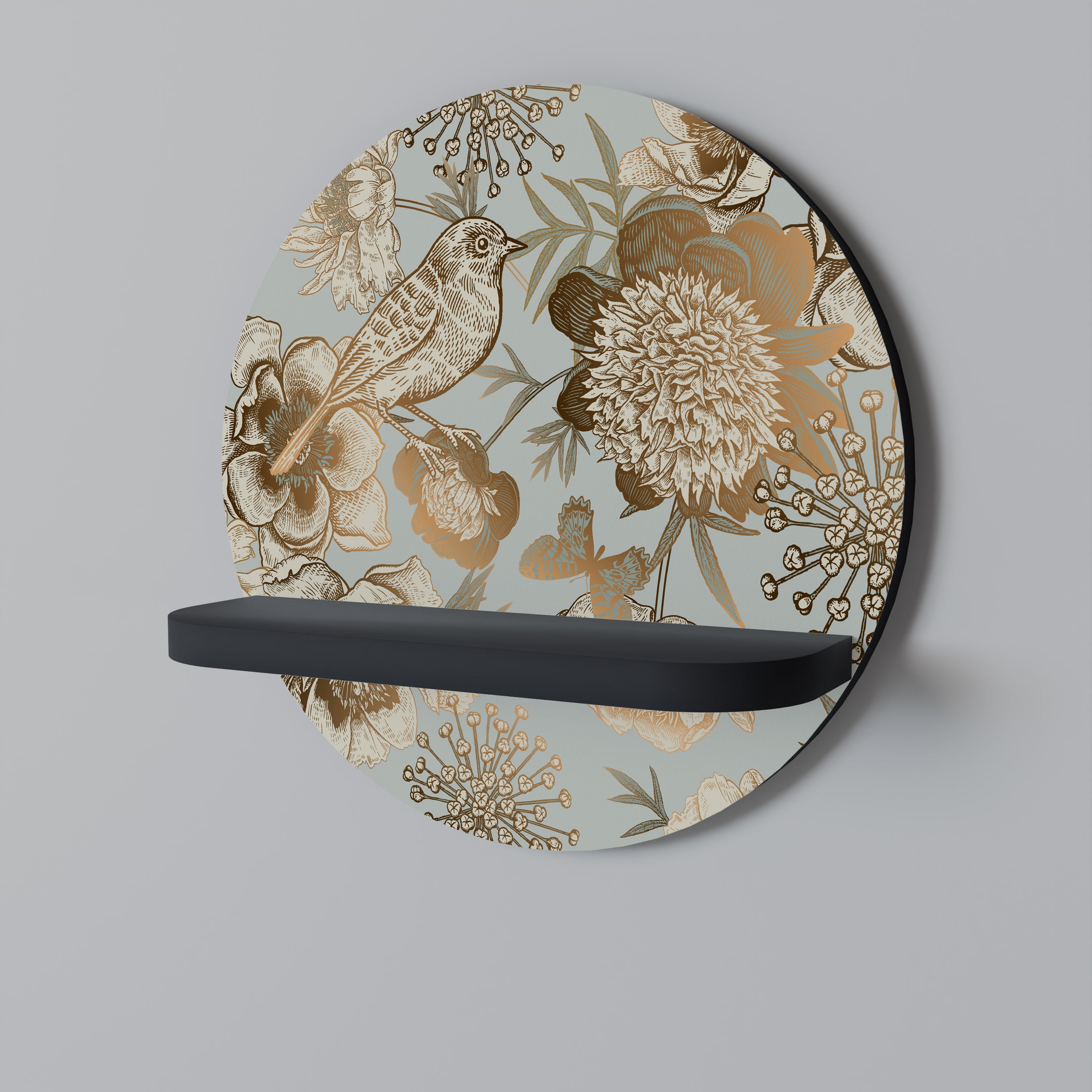 SUCCULENT WHIMSY Półka okrągła Czarna