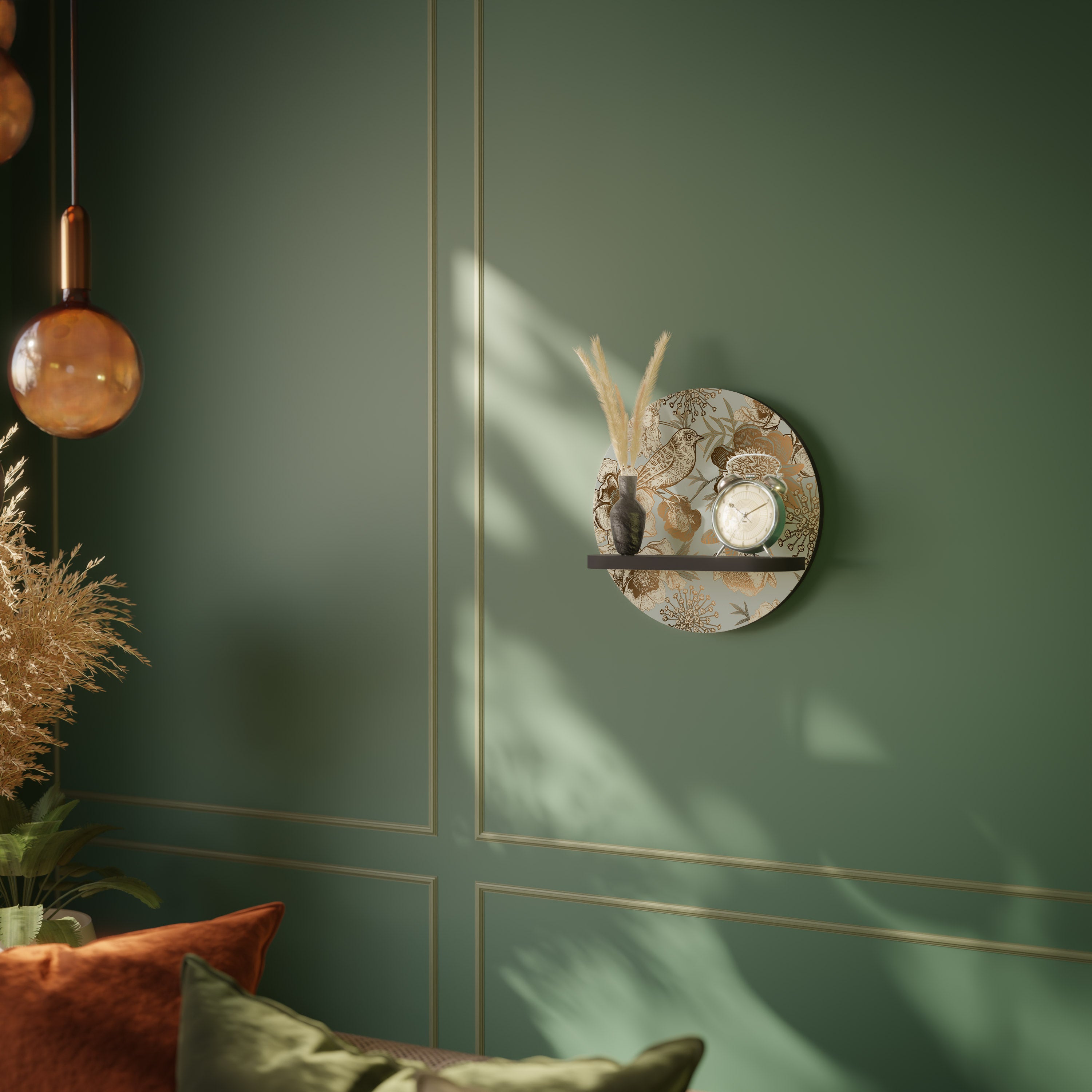 SUCCULENT WHIMSY Półka okrągła Czarna