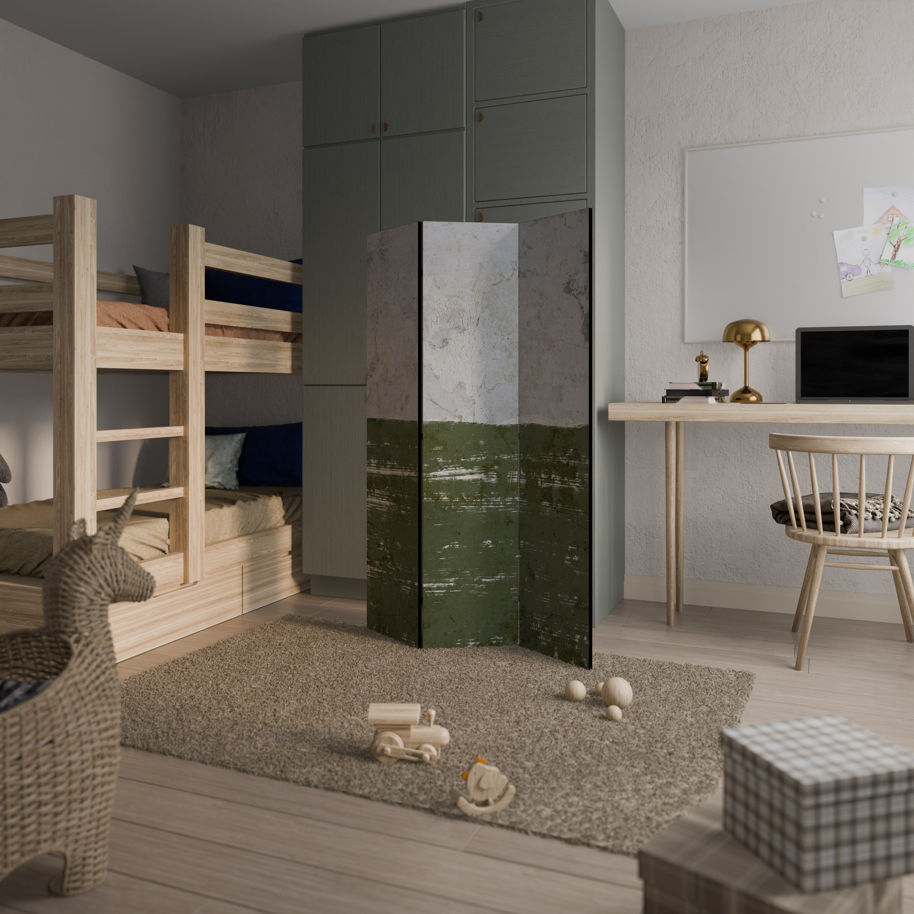 RUSTIC RADIANCE ASSEMBLED Dekoracyjny parawan 3-skrzydłowy