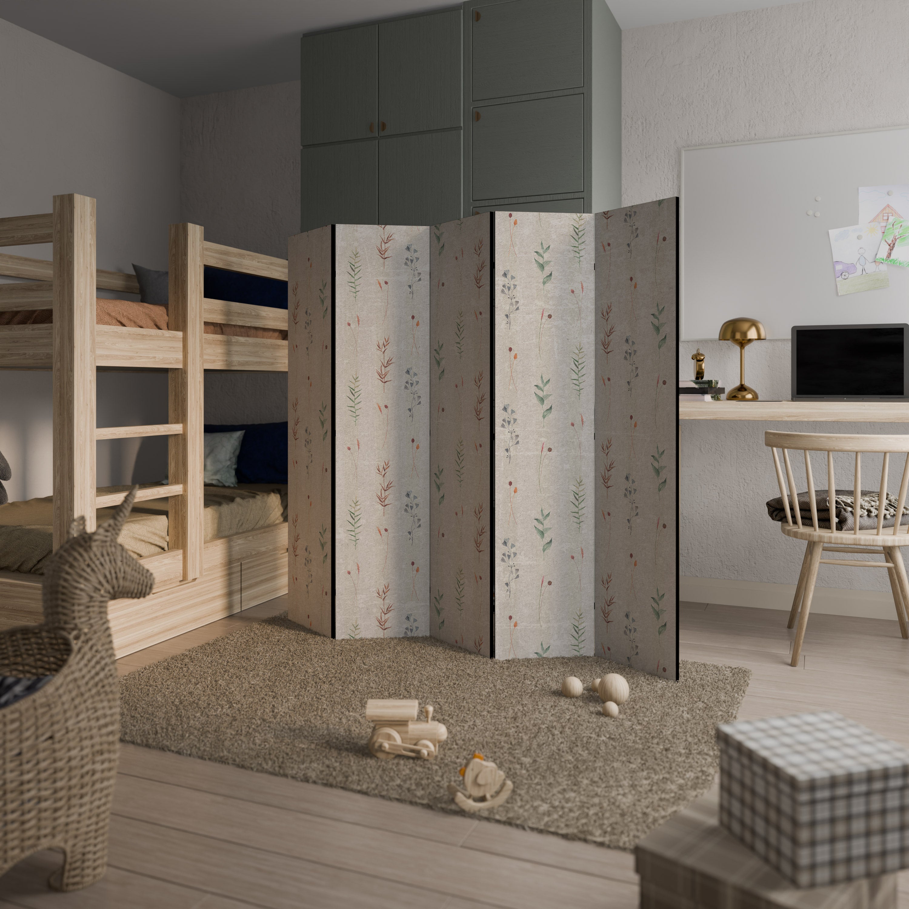 VERDANT HARMONY Dekoracyjny parawan 5-skrzydłowy