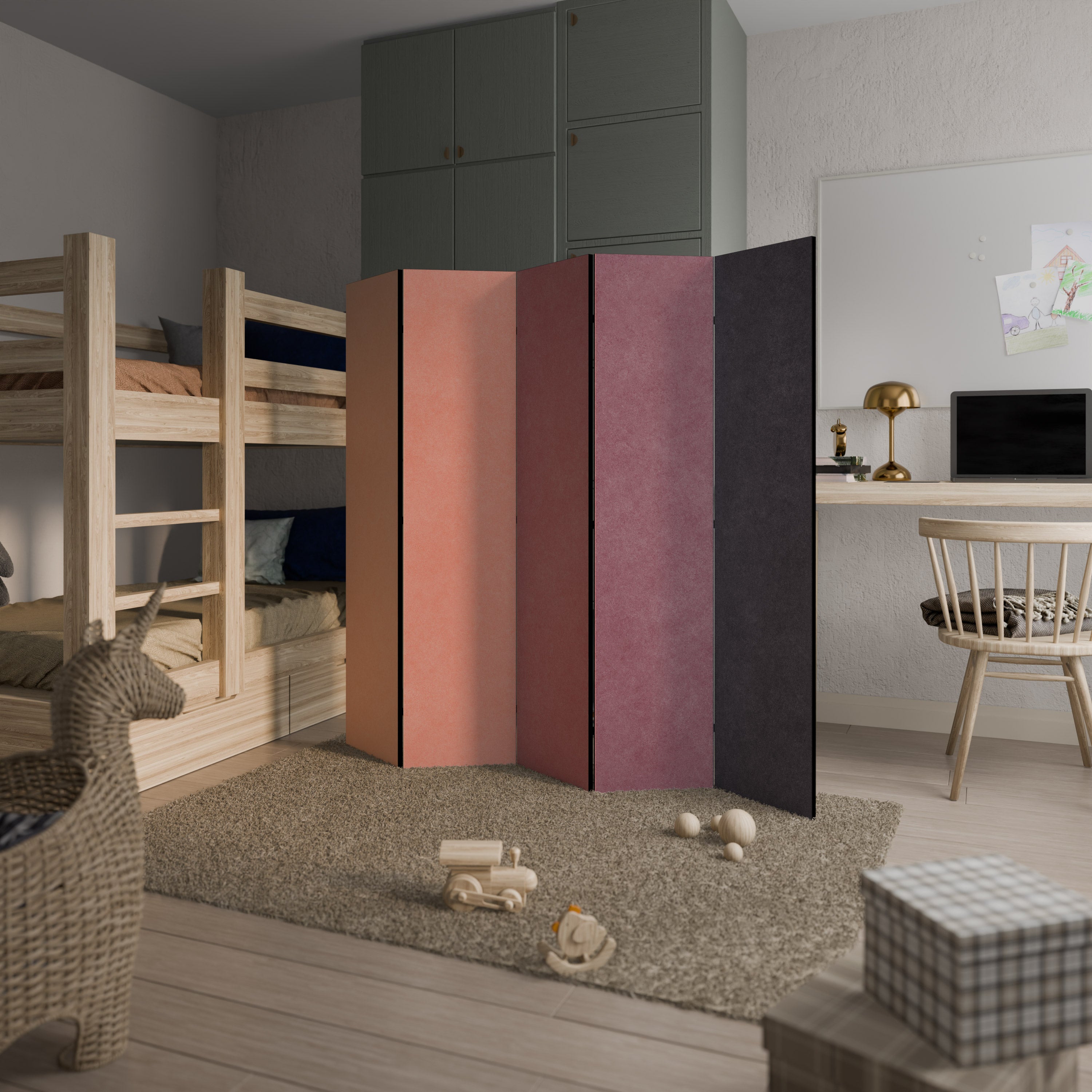 SMELLS LIKE PINK SPIRIT Dekoracyjny parawan 5-skrzydłowy