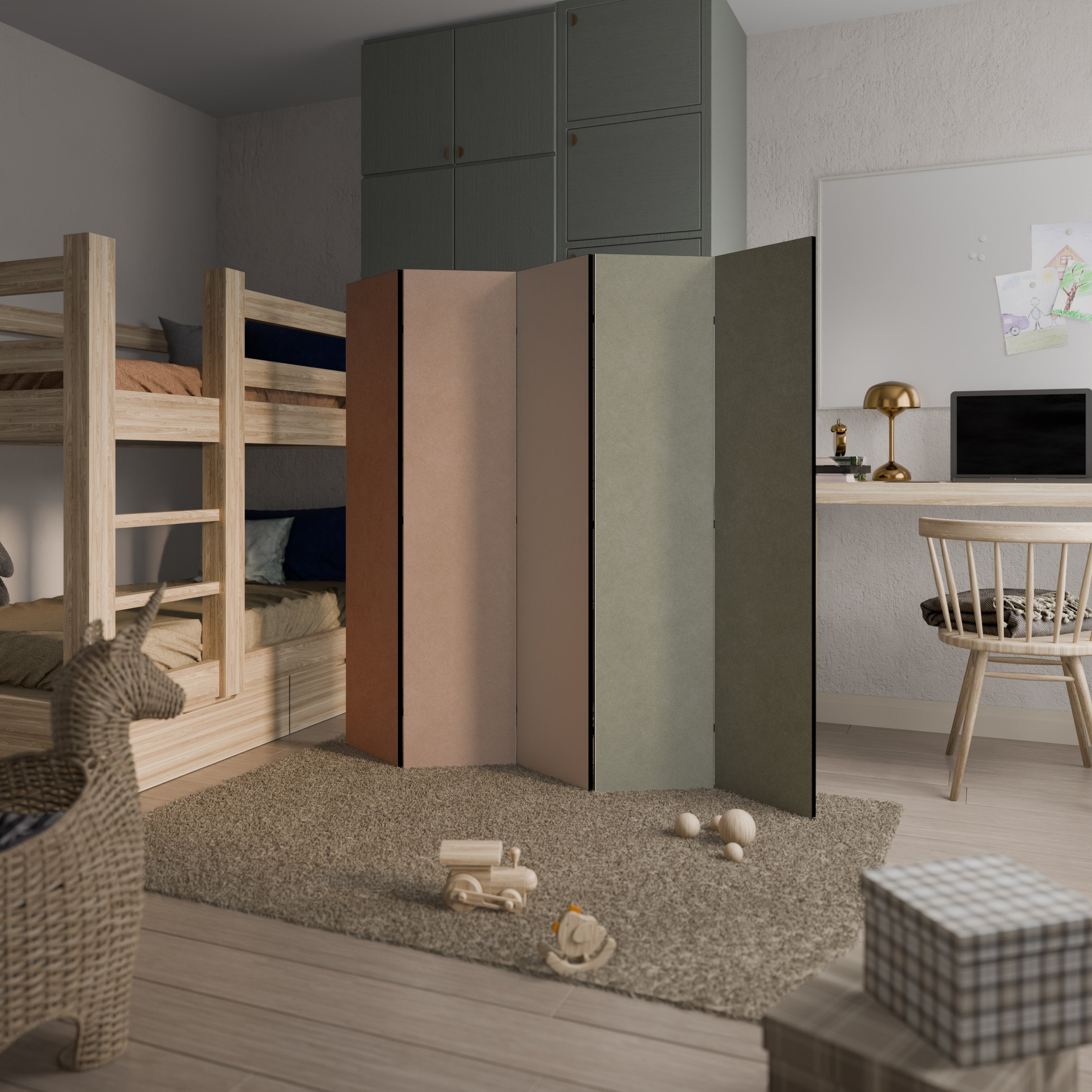 GANGNAM AVOCADO Dekoracyjny parawan 5-skrzydłowy