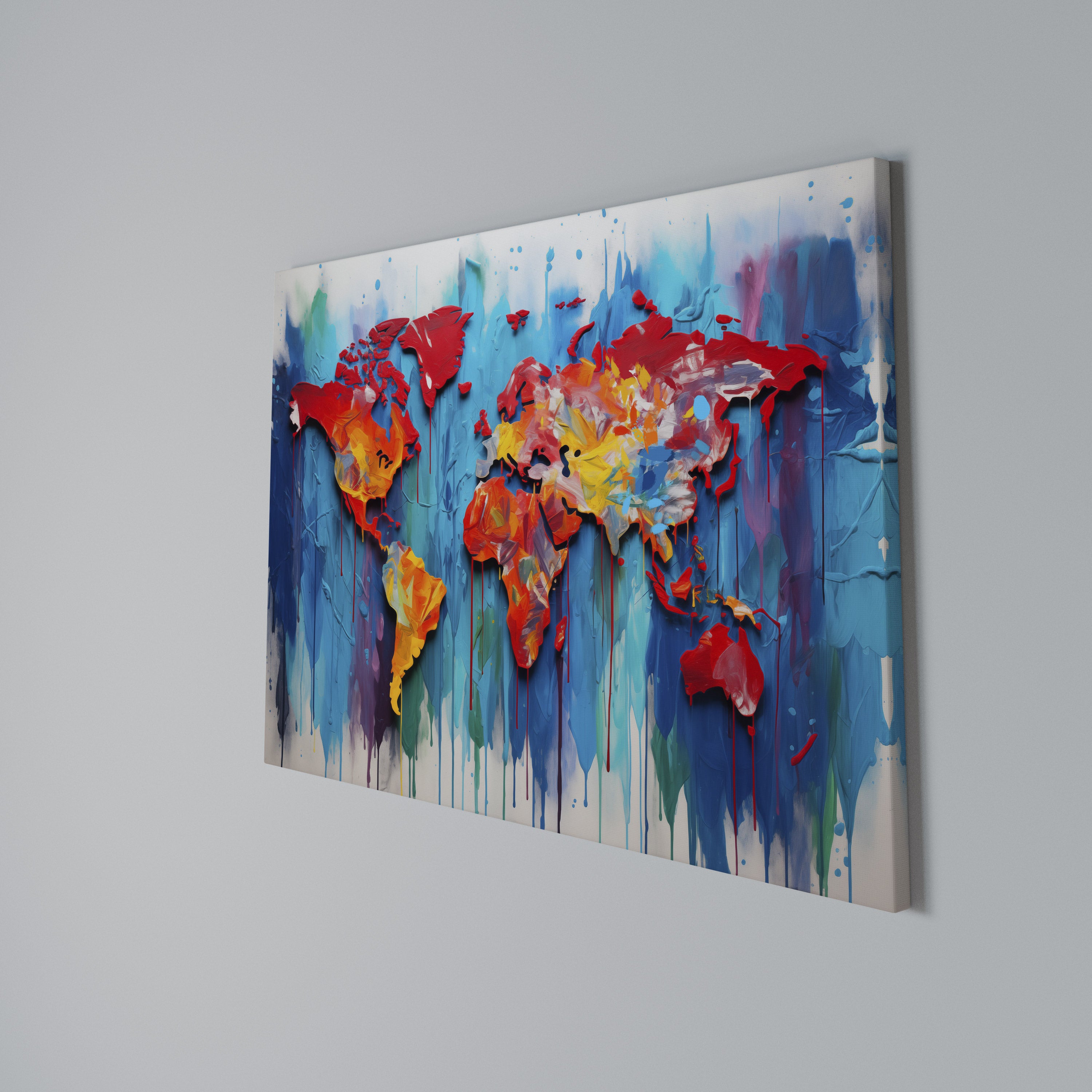 COLORFUL WORLD MAP Poziomy obraz na płótnie