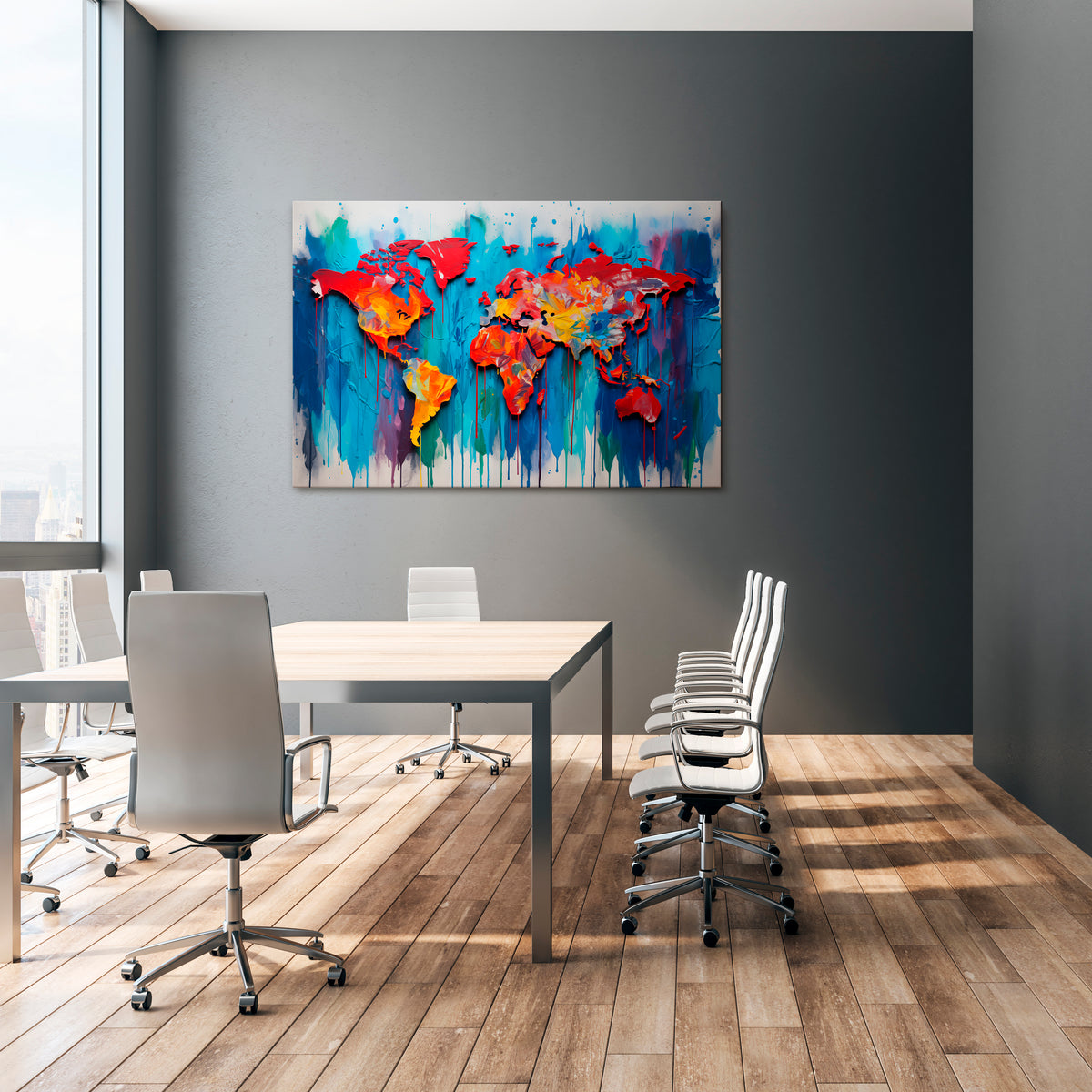 COLORFUL WORLD MAP Poziomy obraz na płótnie