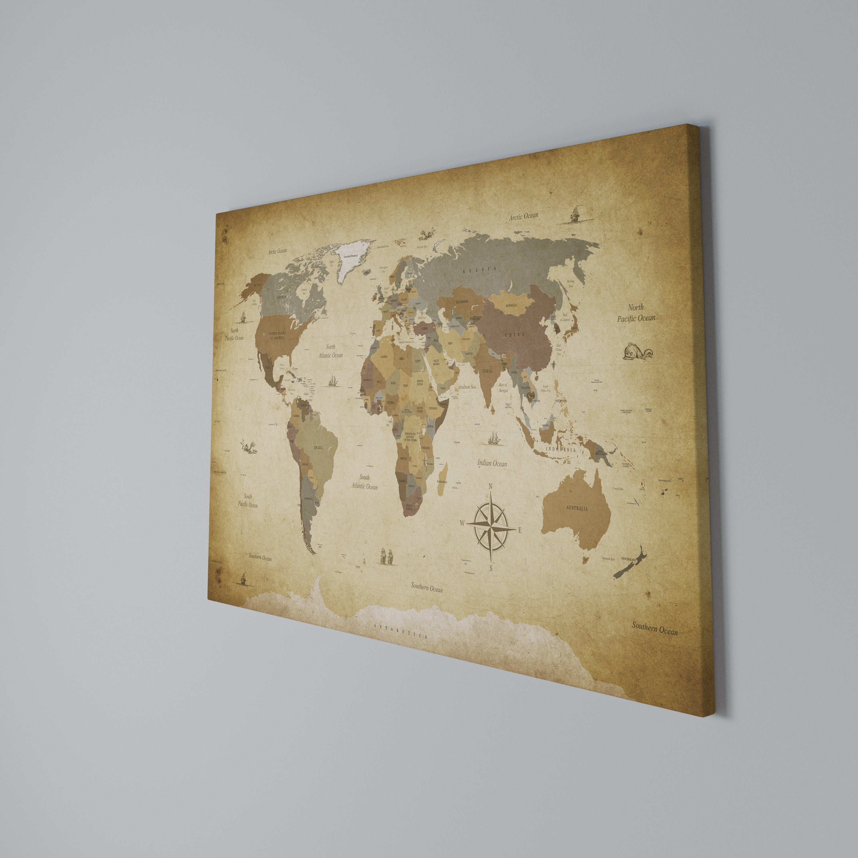 ANCIENT VOYAGER'S MAP Poziomy obraz na płótnie