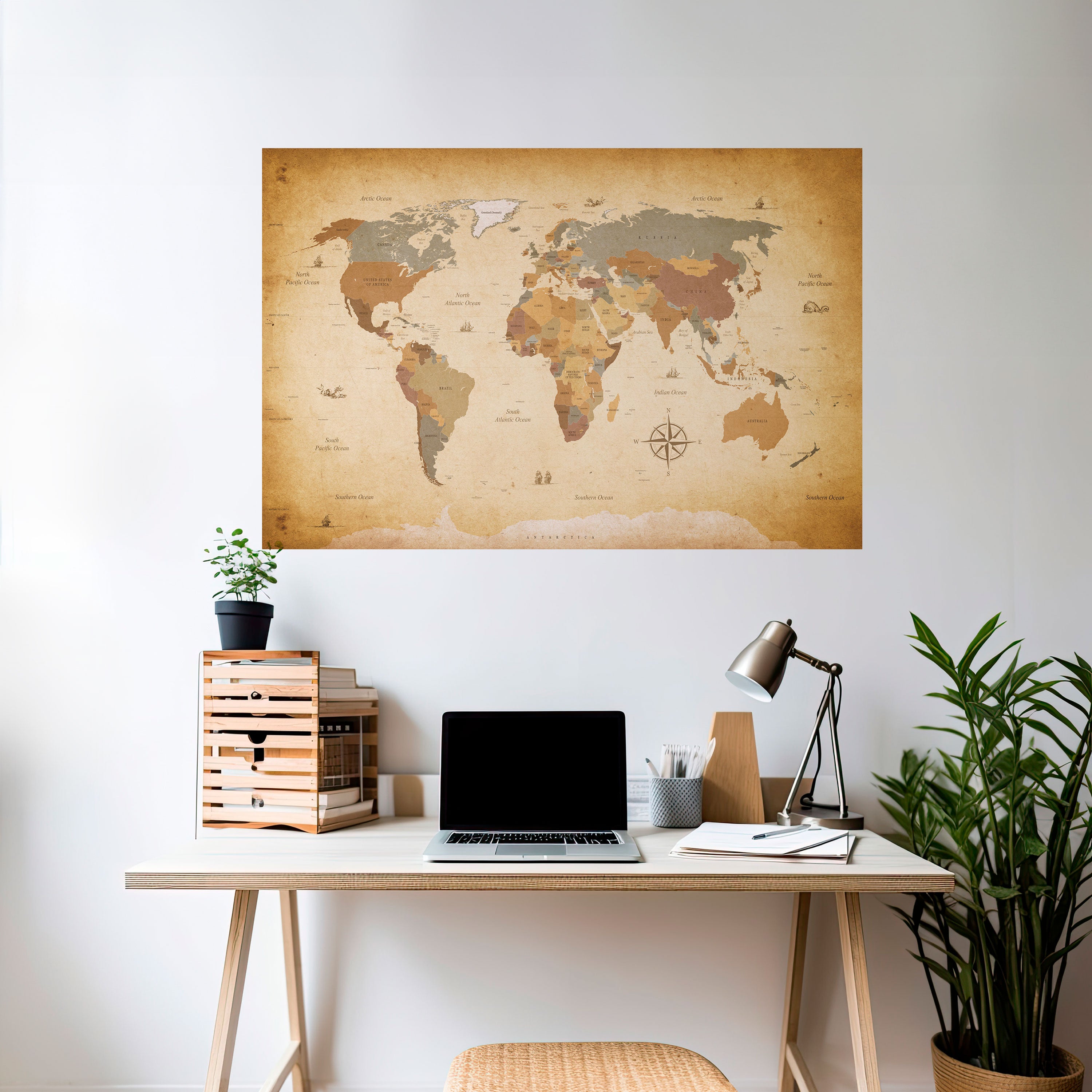 ANCIENT VOYAGER'S MAP Naklejka/Plakat poziomy