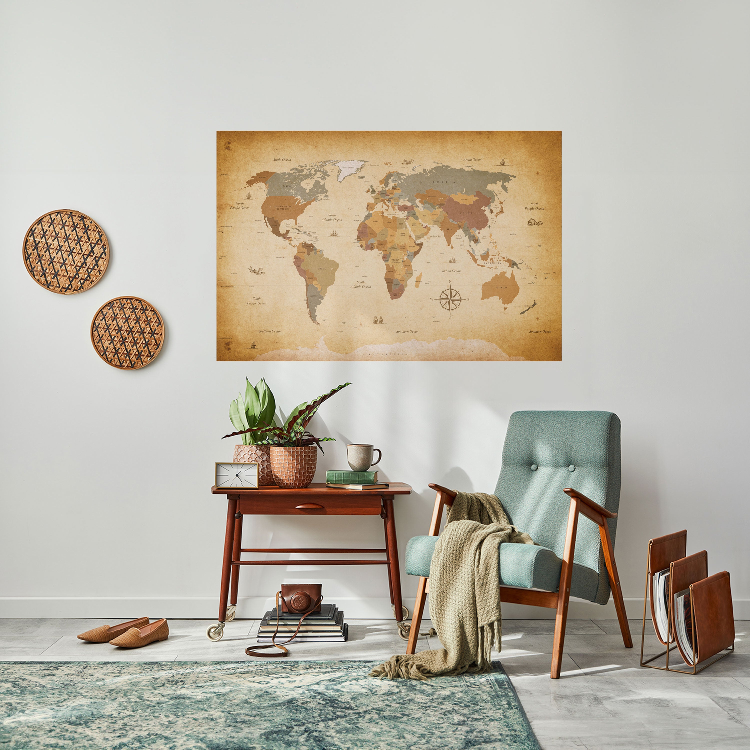 ANCIENT VOYAGER'S MAP Naklejka/Plakat poziomy
