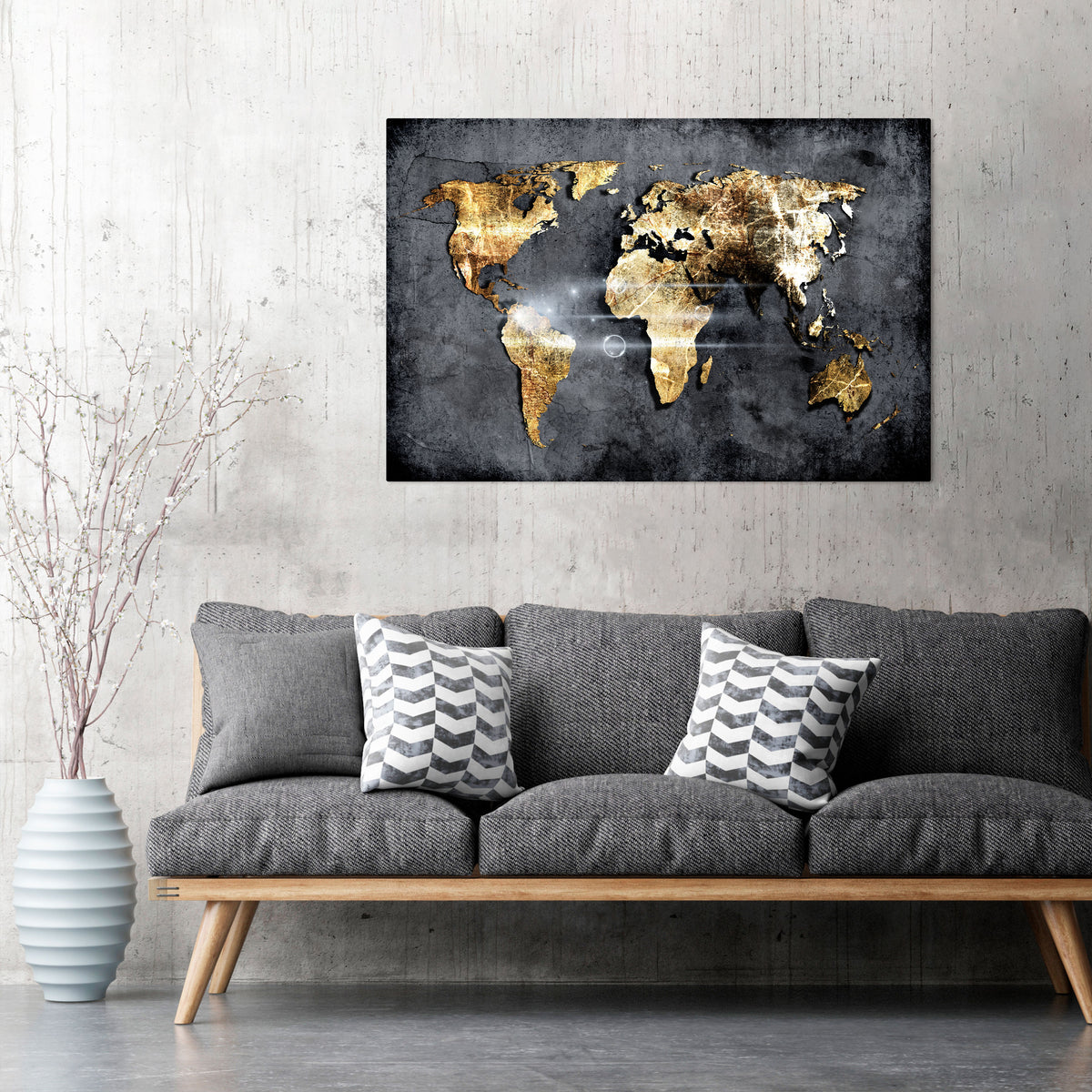 SHIMMERING EARTH MAP Poziomy obraz na płótnie