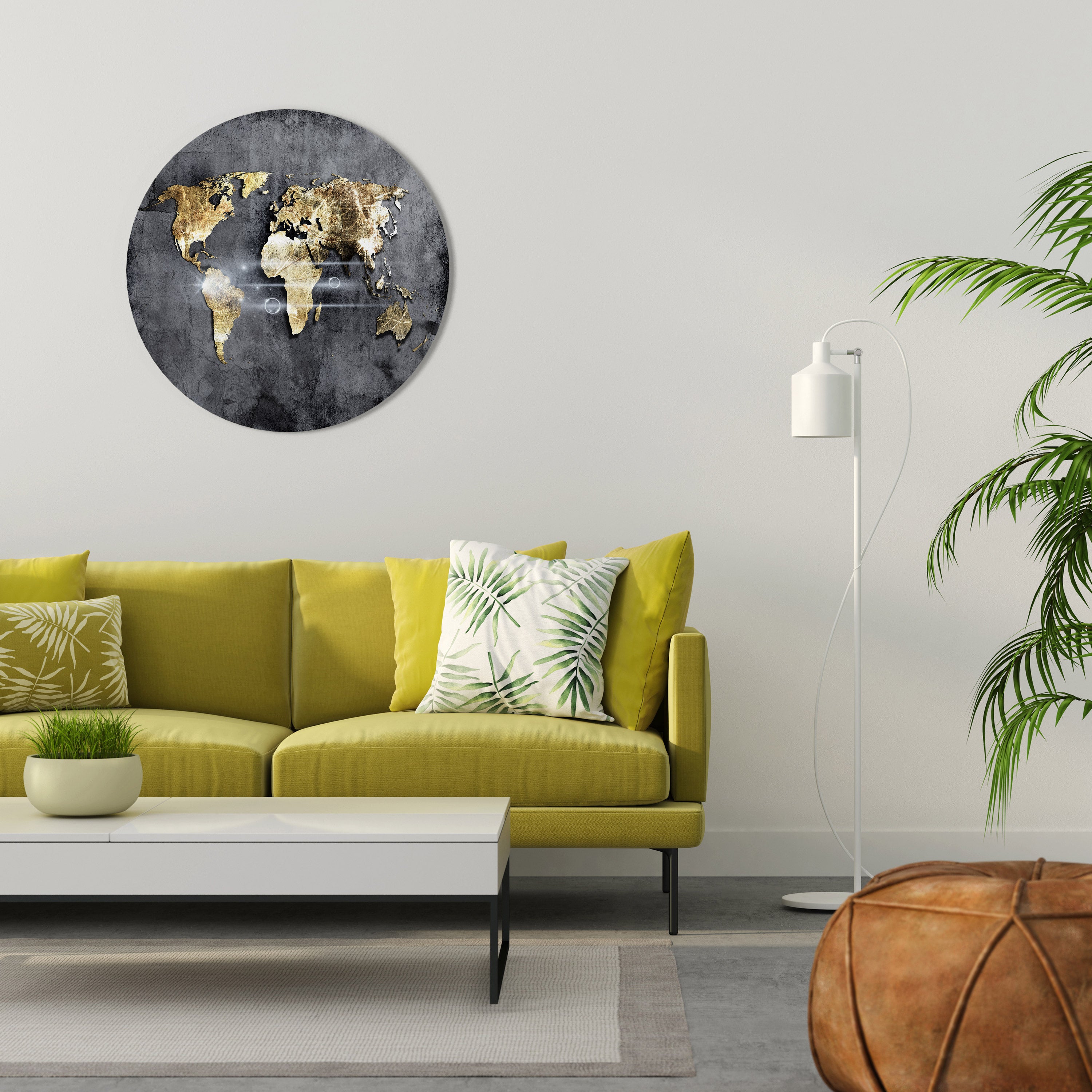 SHIMMERING EARTH MAP Obraz okrągły
