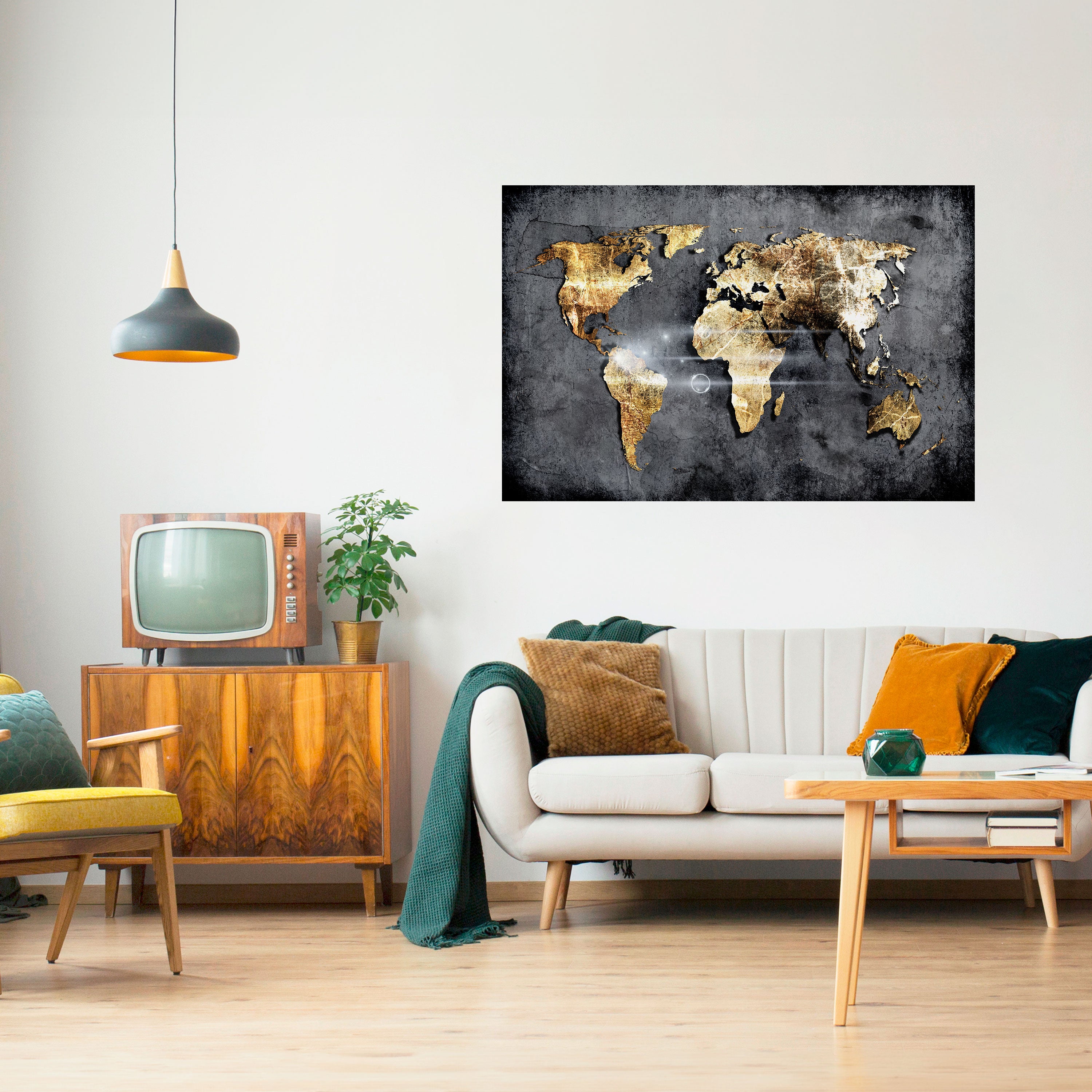 SHIMMERING EARTH MAP Naklejka/Plakat poziomy