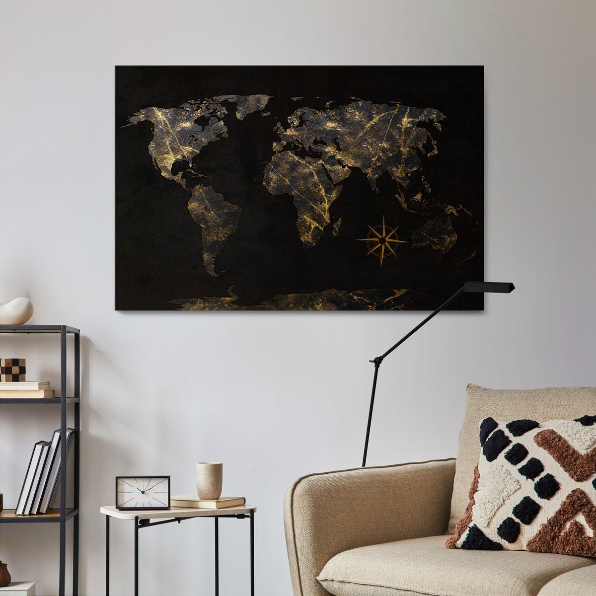 GOLDEN GEOGRAPHY Poziomy obraz na płótnie