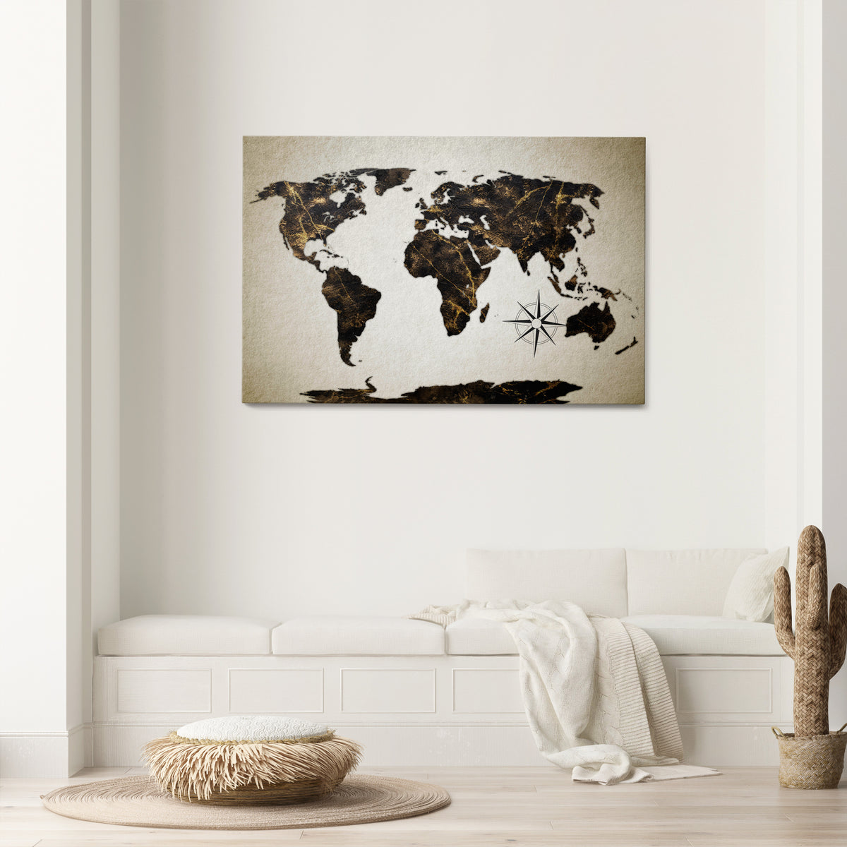 GOLDEN LINES GLOBE Poziomy obraz na płótnie