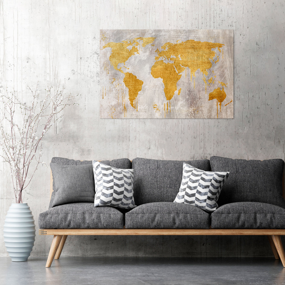 METALLIC WORLDVIEW MAP Poziomy obraz na płótnie