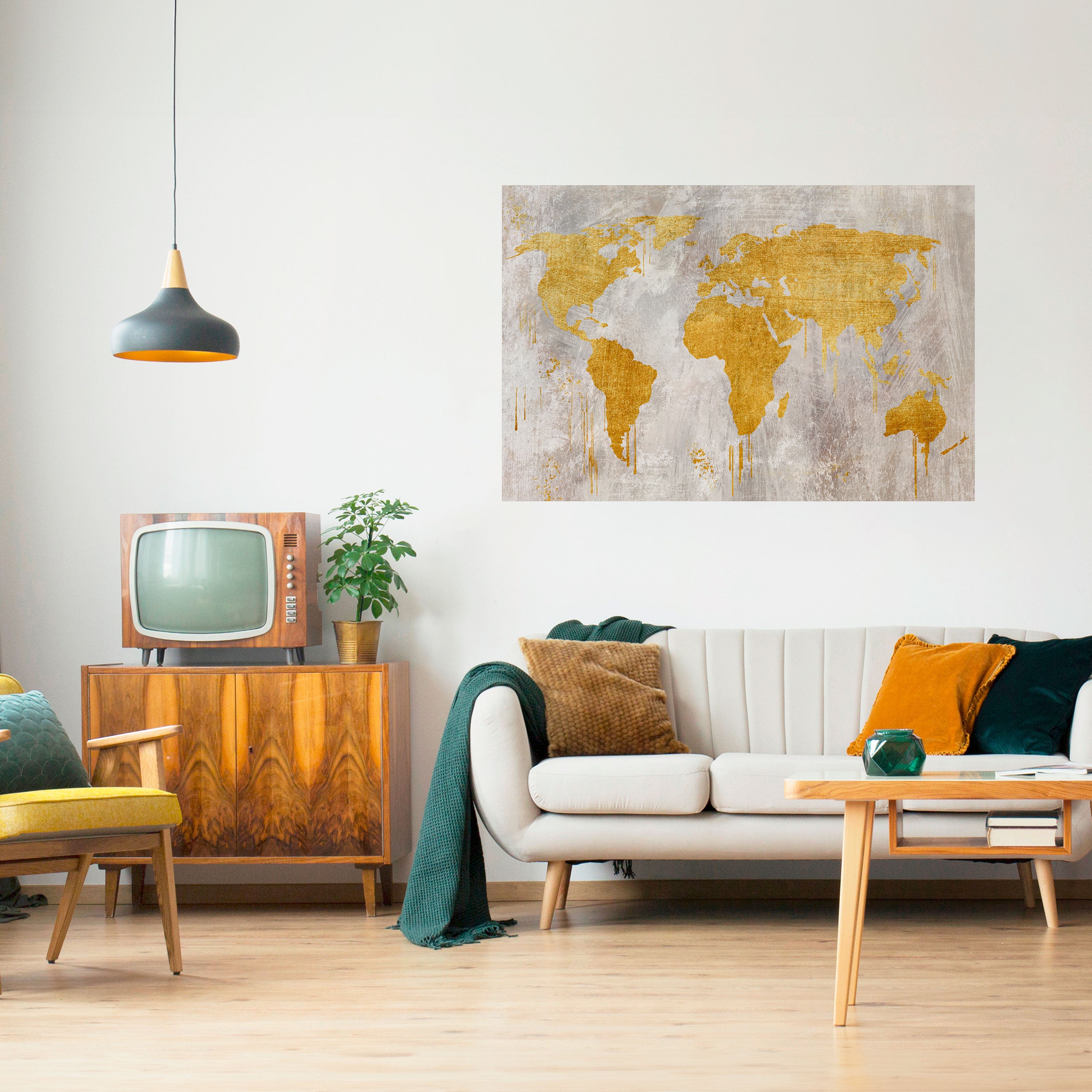 METALLIC WORLDVIEW MAP Naklejka/Plakat poziomy