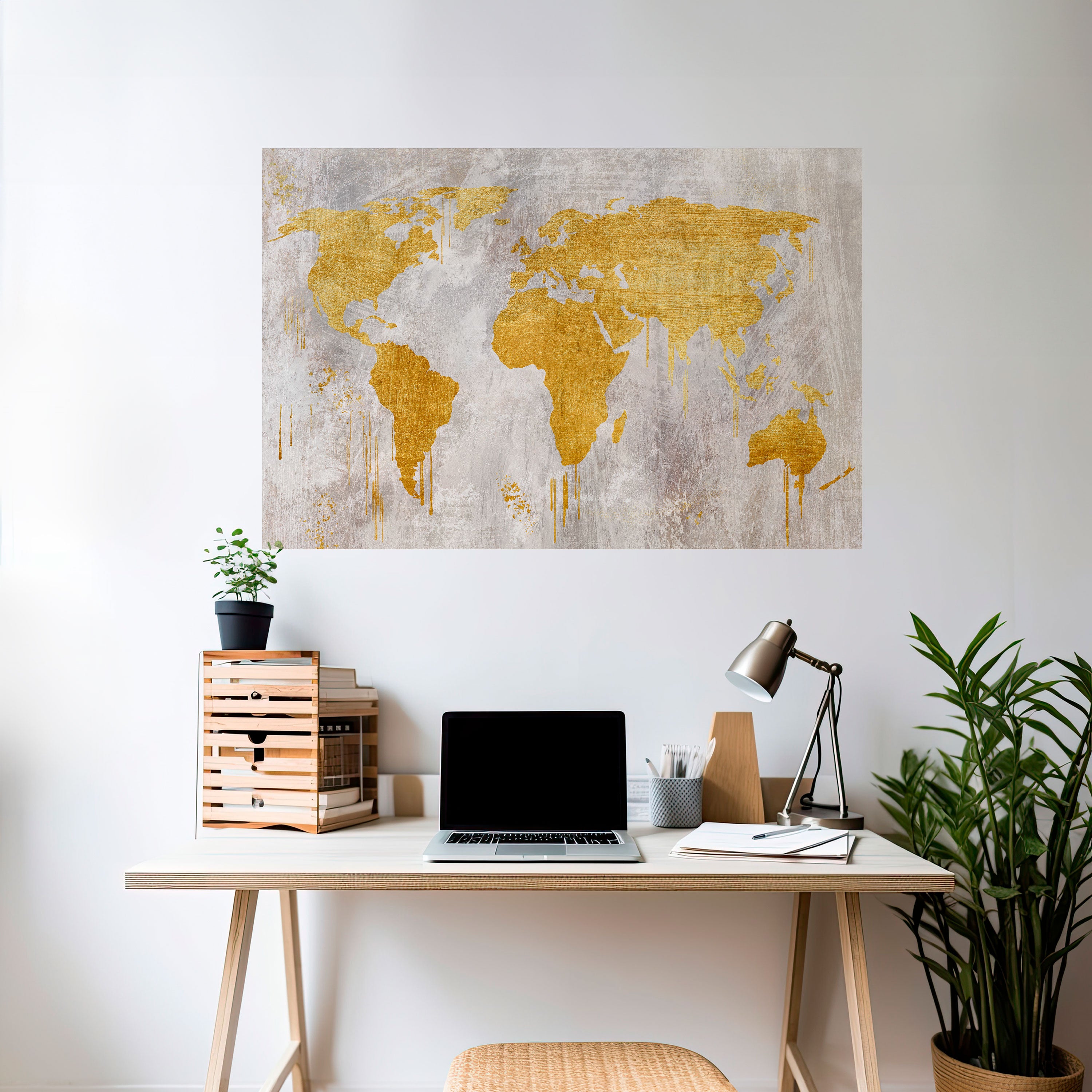 METALLIC WORLDVIEW MAP Naklejka/Plakat poziomy