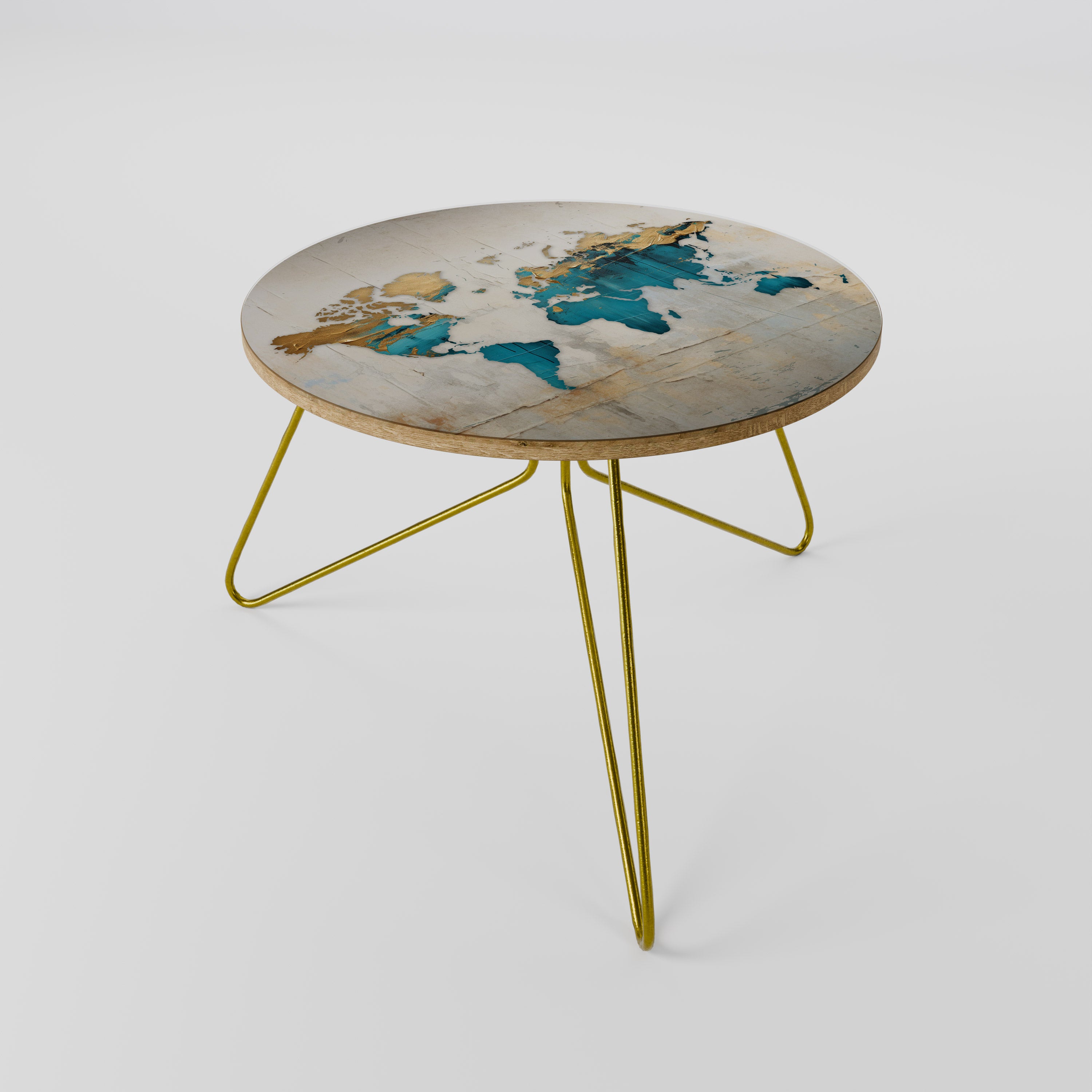 AZURE GILDED MAP Stolik kawowy mały