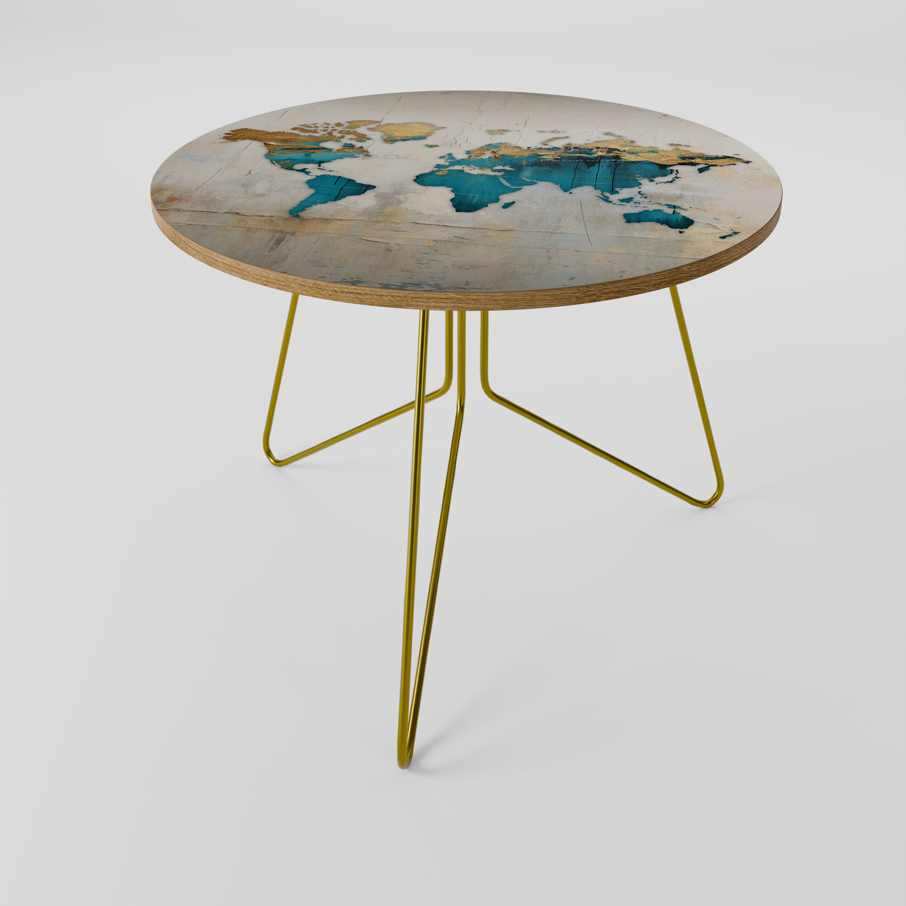 AZURE GILDED MAP Stolik kawowy duży