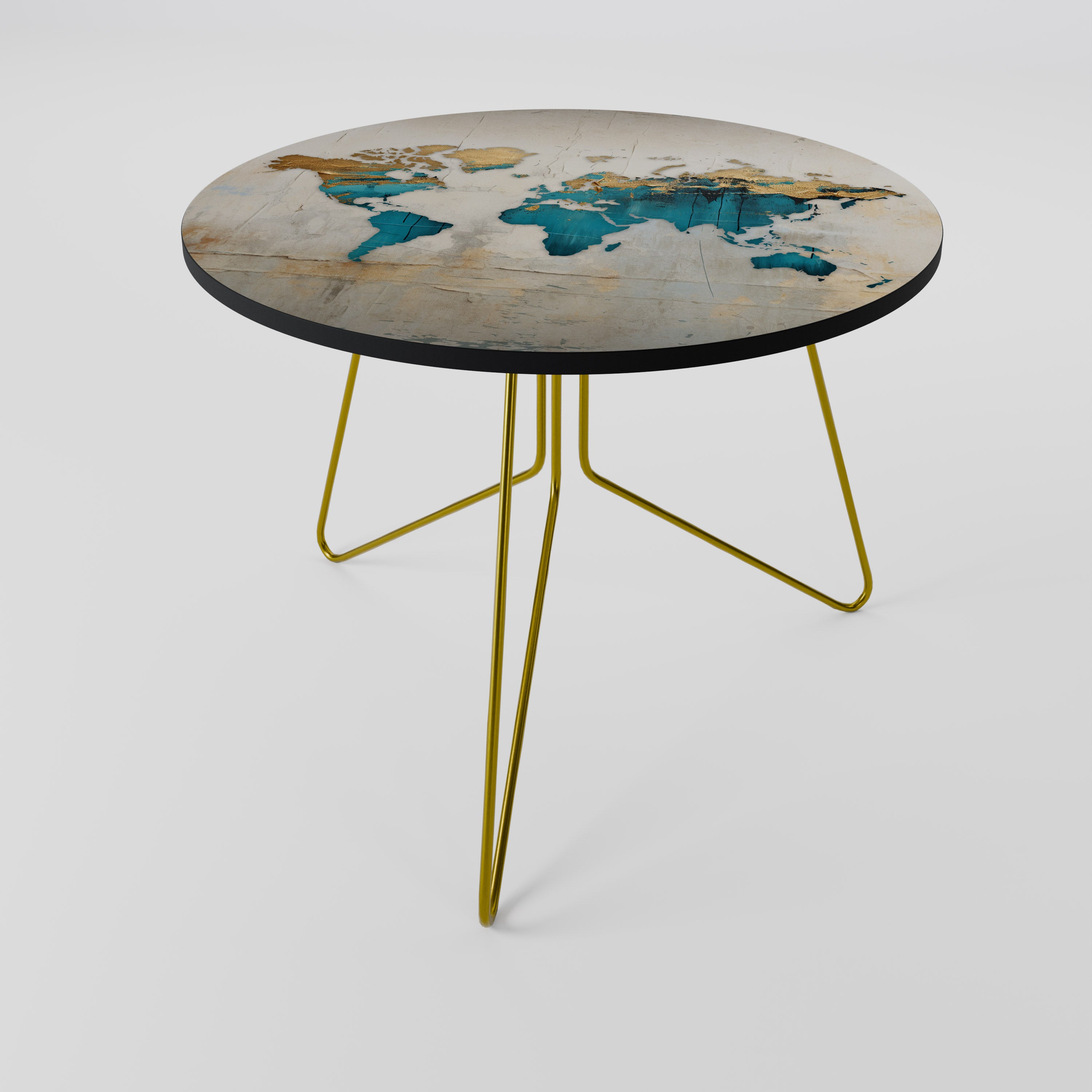 AZURE GILDED MAP Stolik kawowy duży