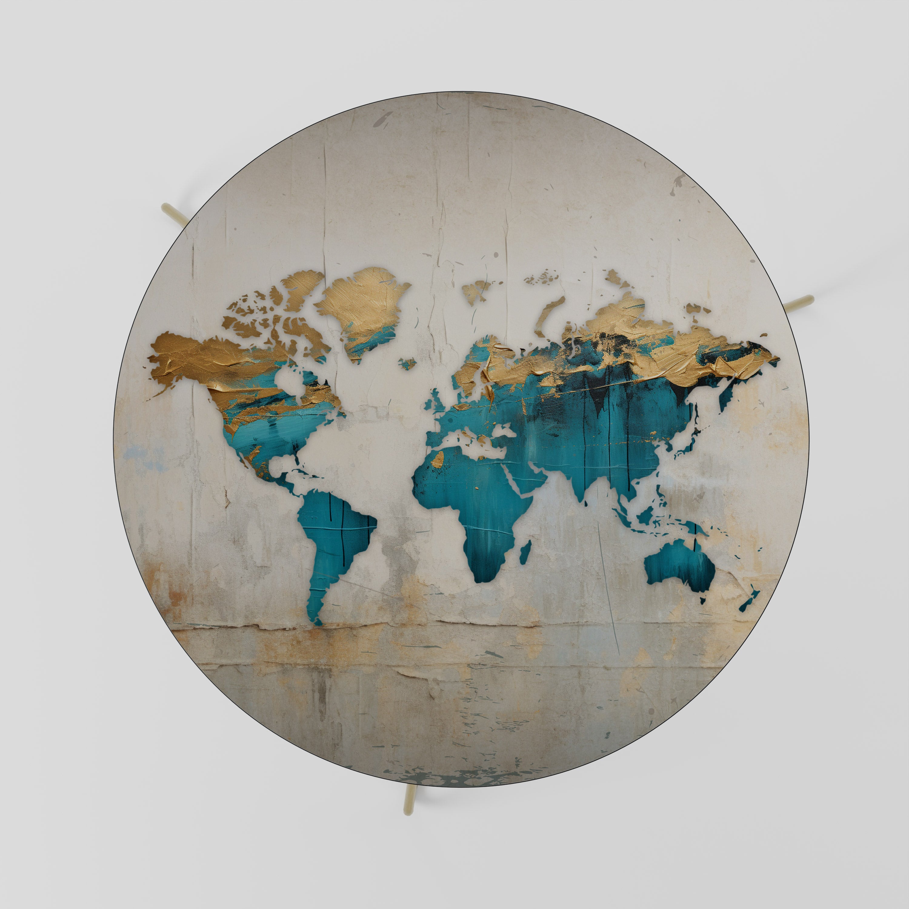 AZURE GILDED MAP Stolik kawowy duży