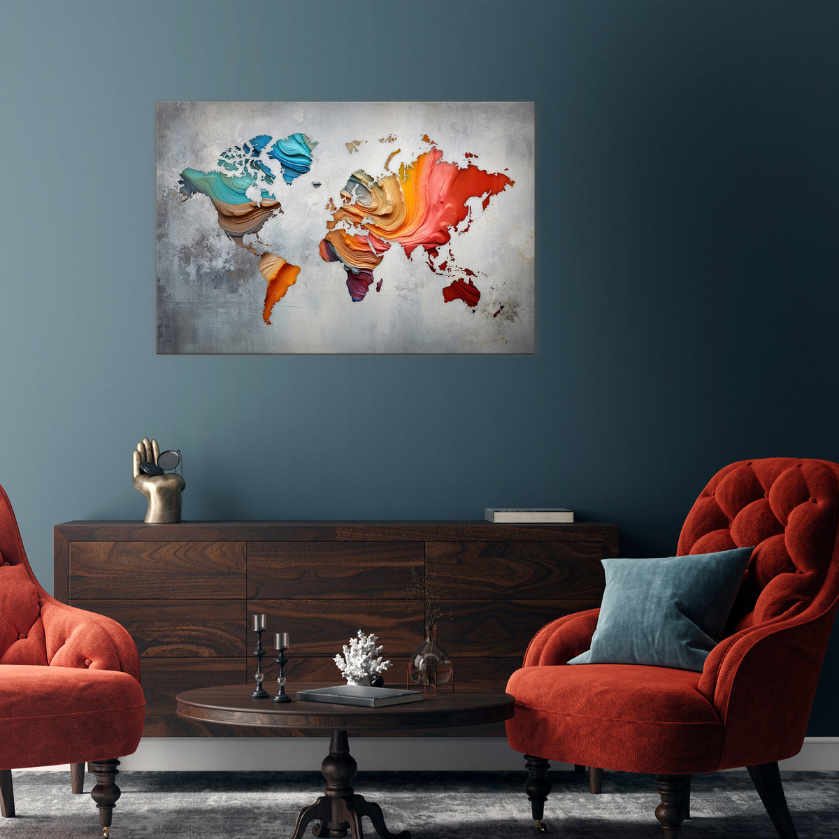 PAINTED CONTINENTS Poziomy obraz na płótnie