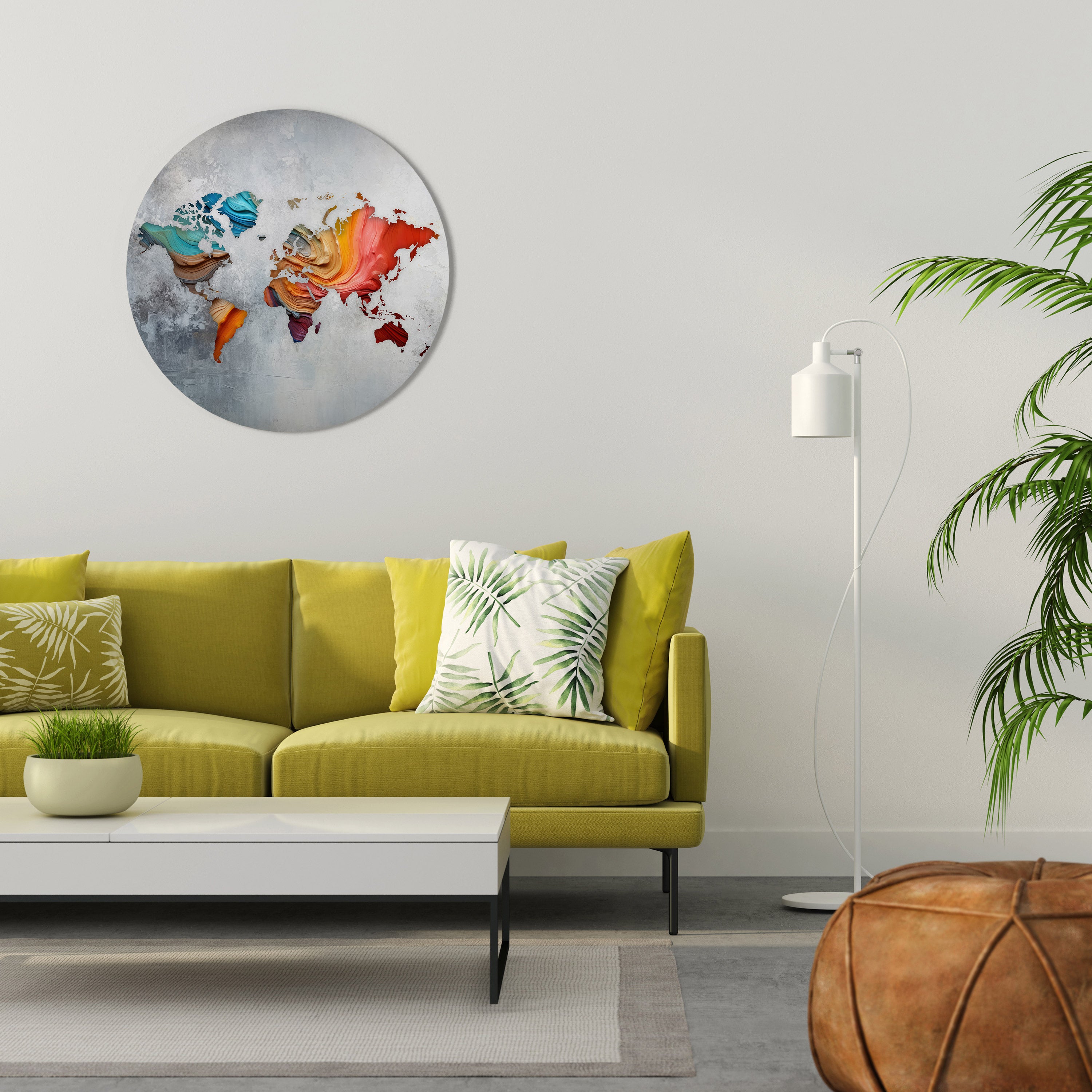 PAINTED CONTINENTS Obraz okrągły
