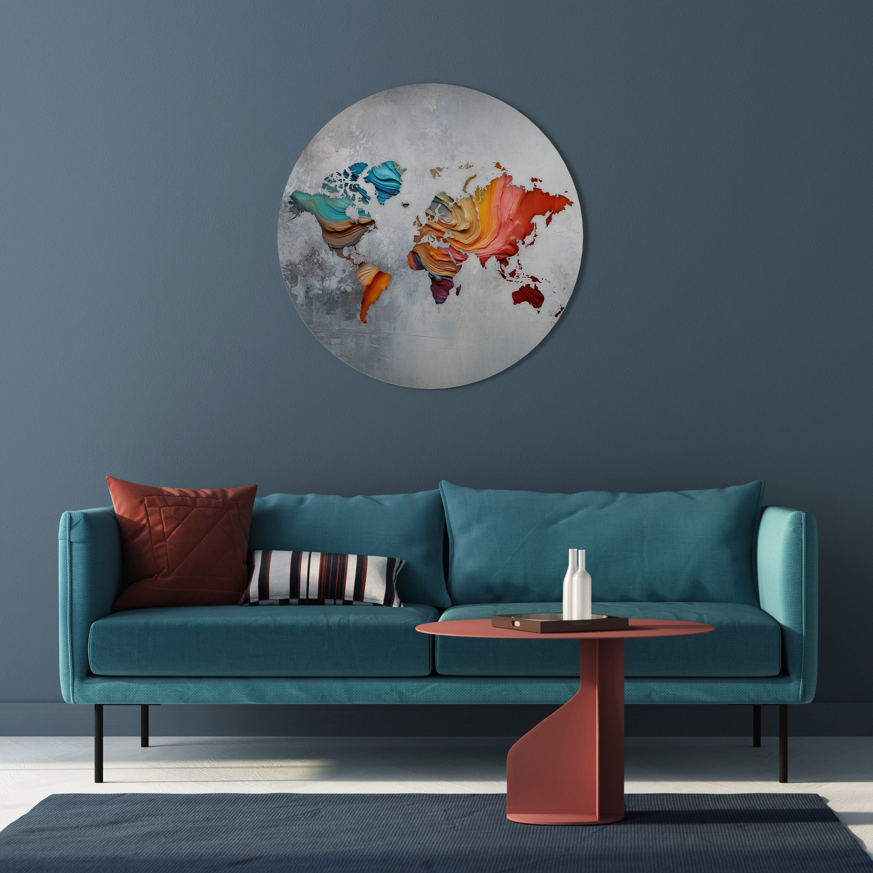 PAINTED CONTINENTS Obraz okrągły