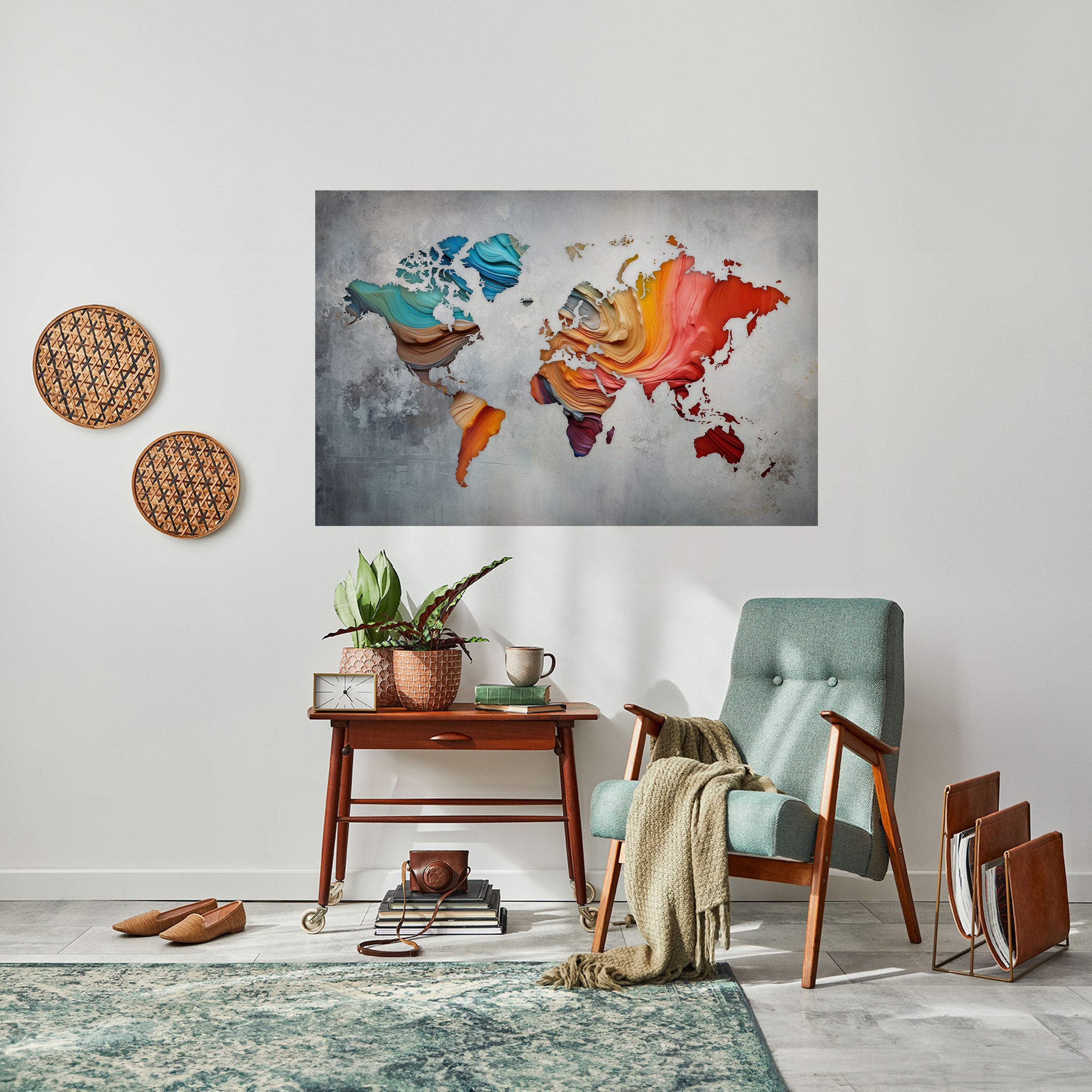 PAINTED CONTINENTS Naklejka/Plakat poziomy