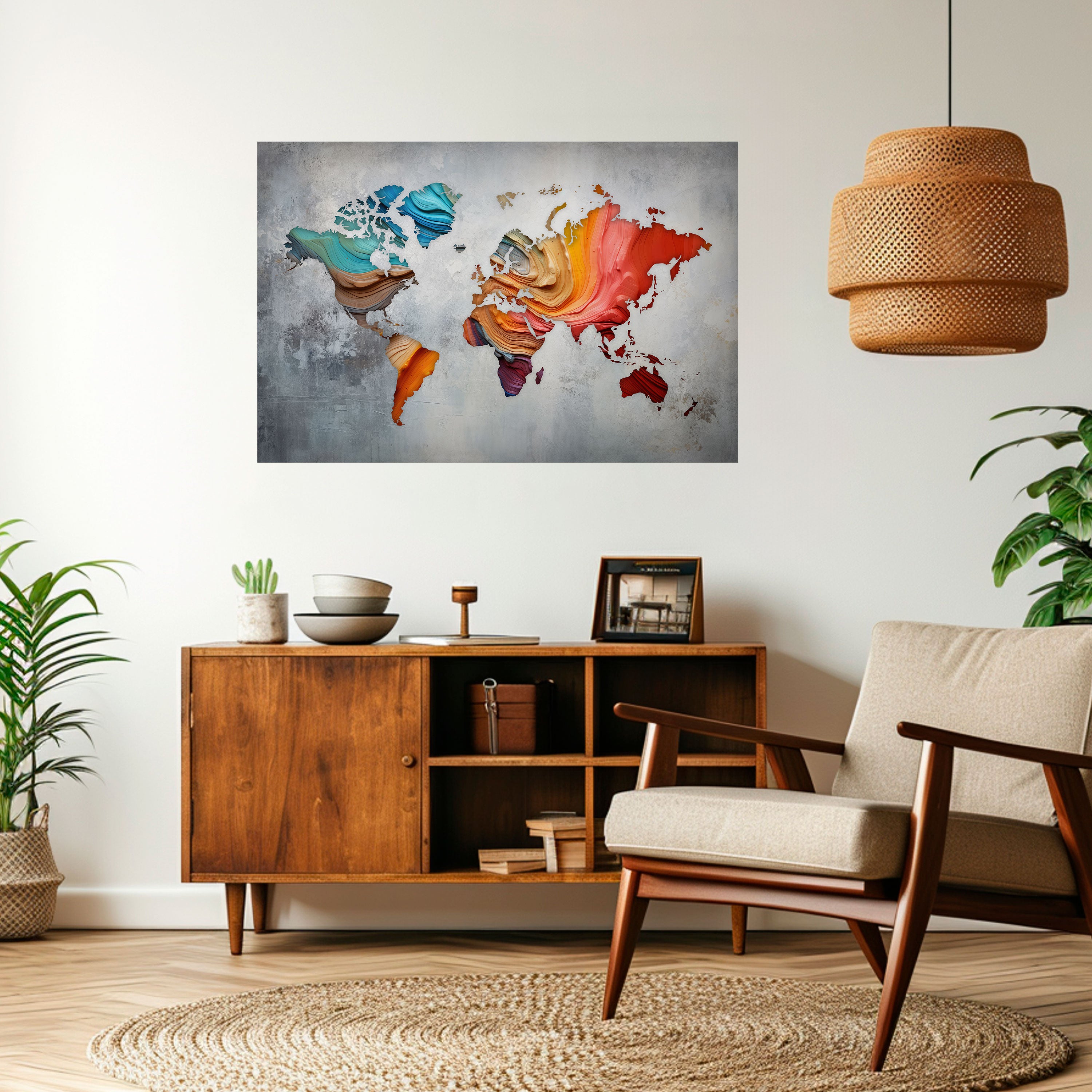 PAINTED CONTINENTS Naklejka/Plakat poziomy