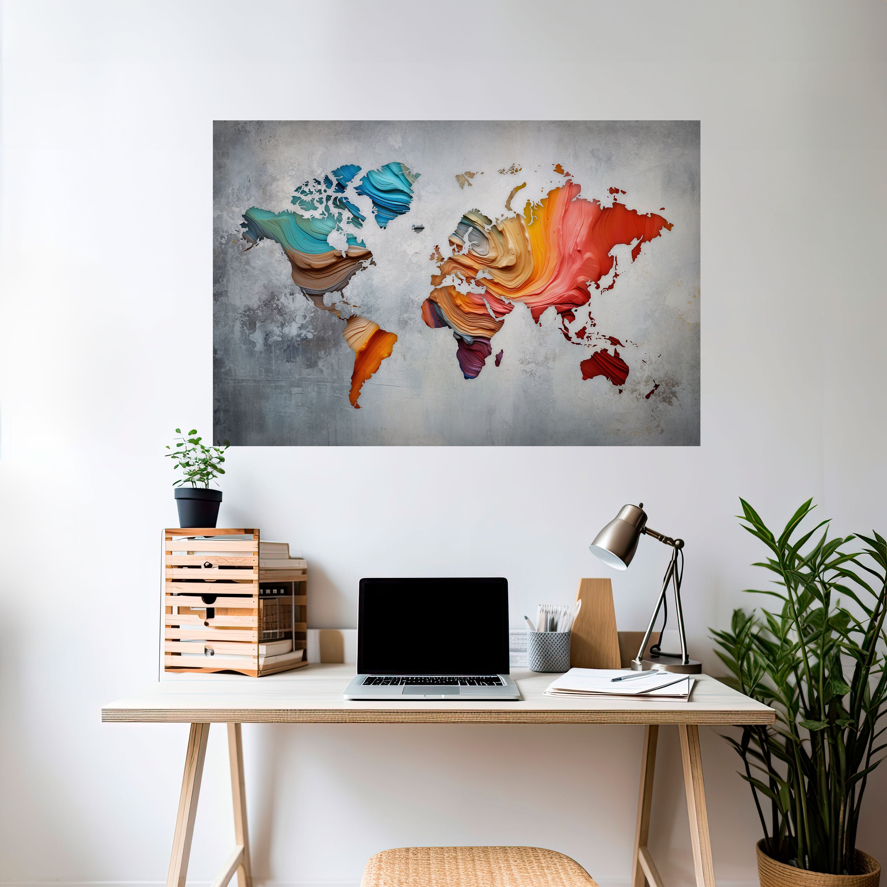 PAINTED CONTINENTS Naklejka/Plakat poziomy