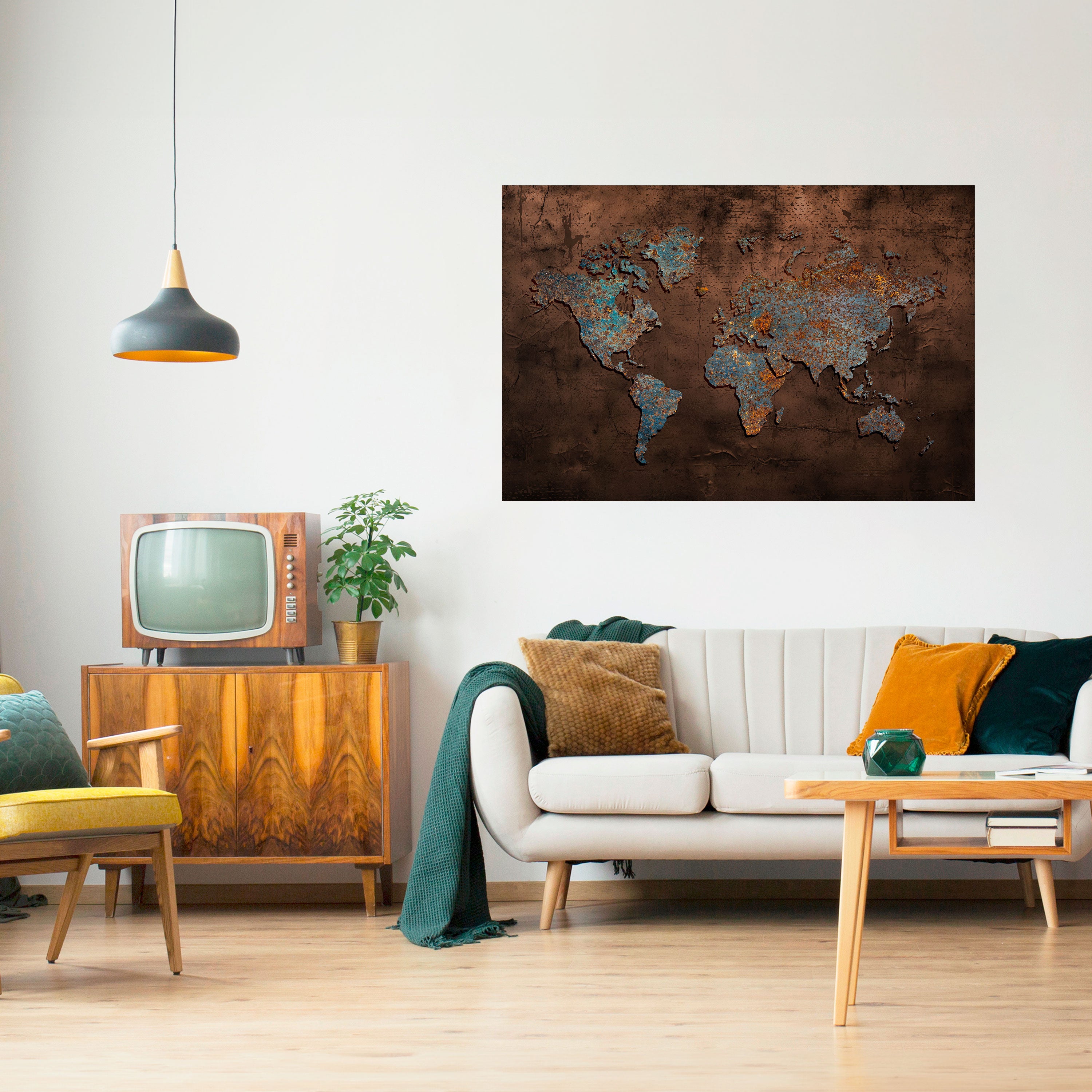 METALLIC MAP OF MEMORIES Naklejka/Plakat poziomy