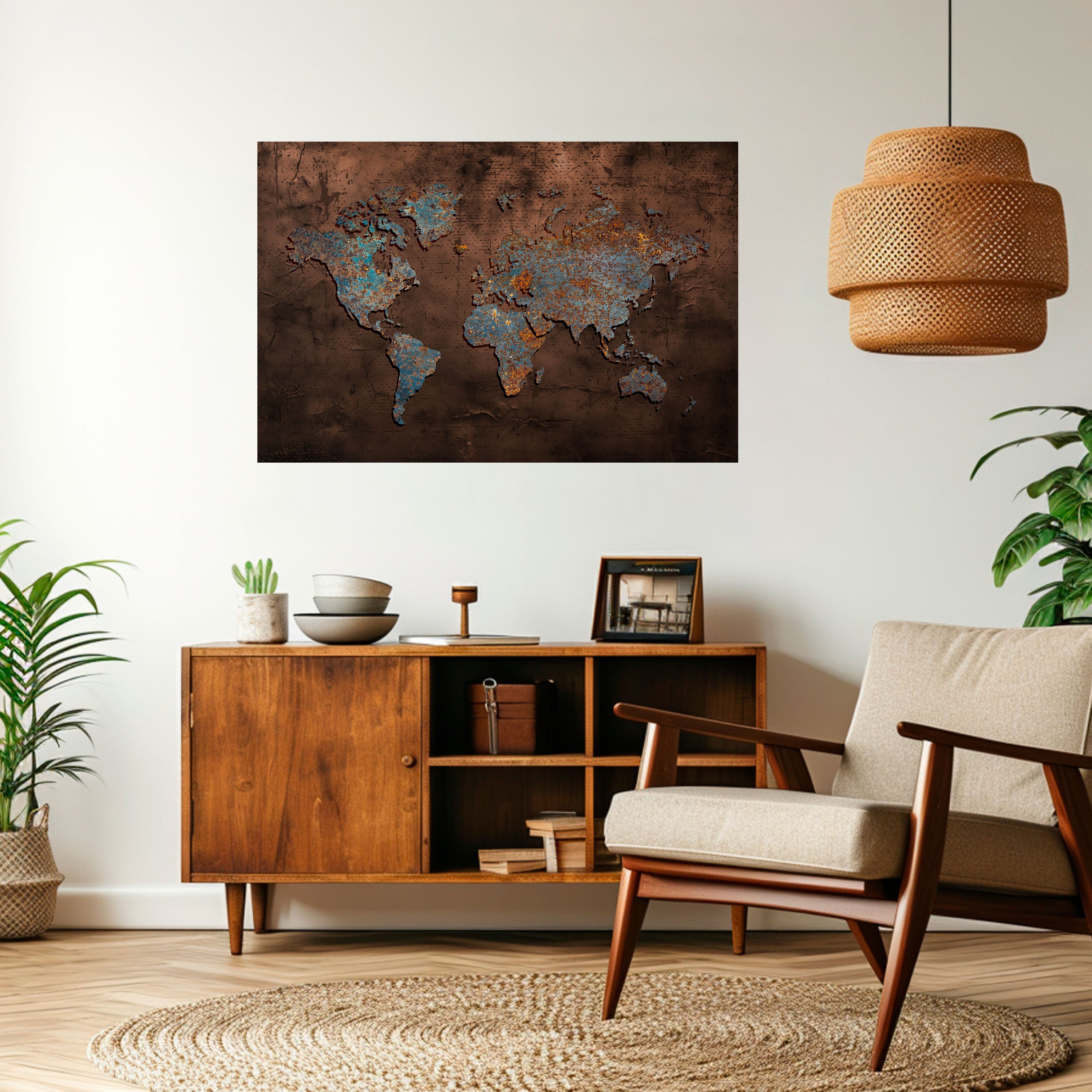 METALLIC MAP OF MEMORIES Naklejka/Plakat poziomy