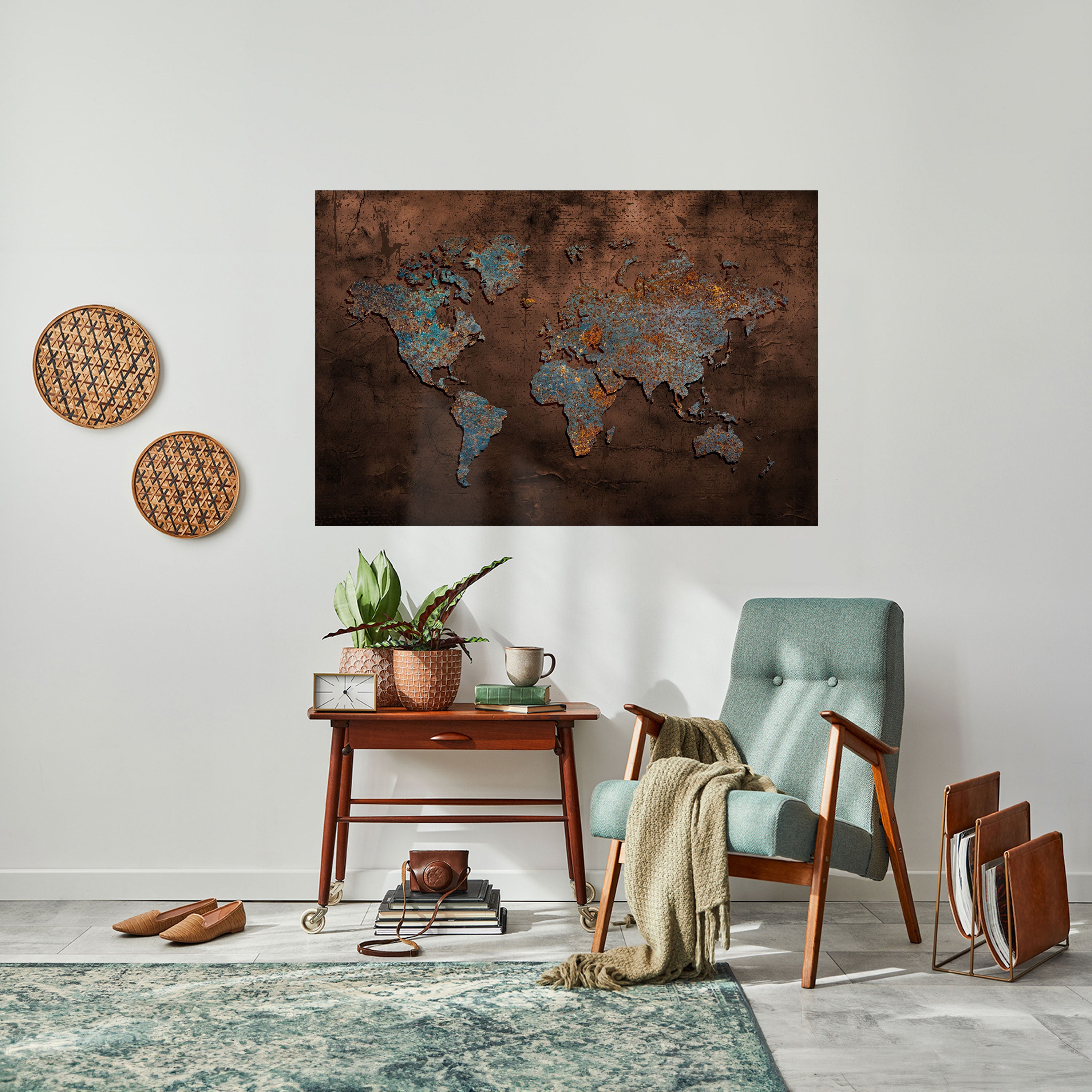 METALLIC MAP OF MEMORIES Naklejka/Plakat poziomy