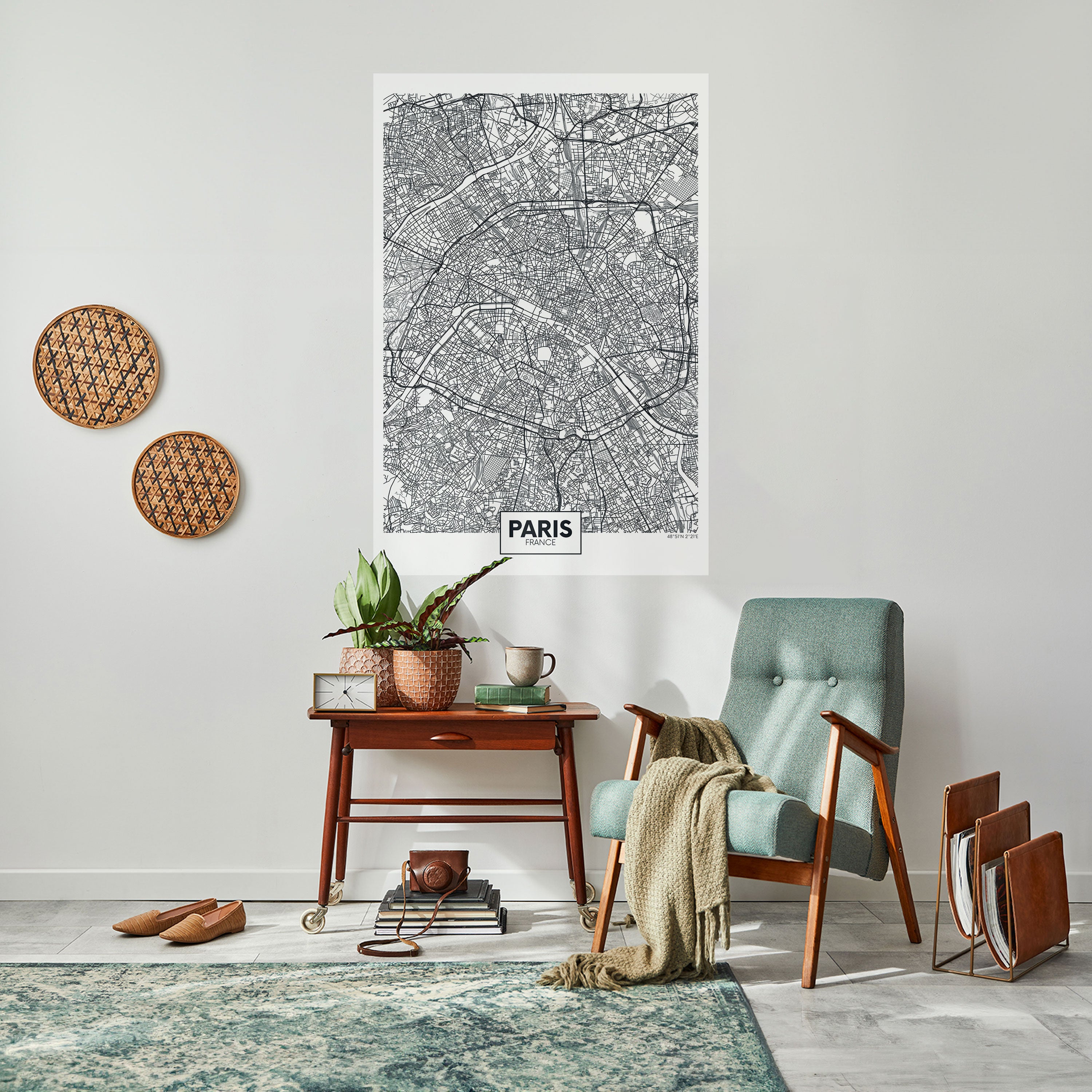 PARIS TOWN PLAN Naklejka/Plakat pionowy