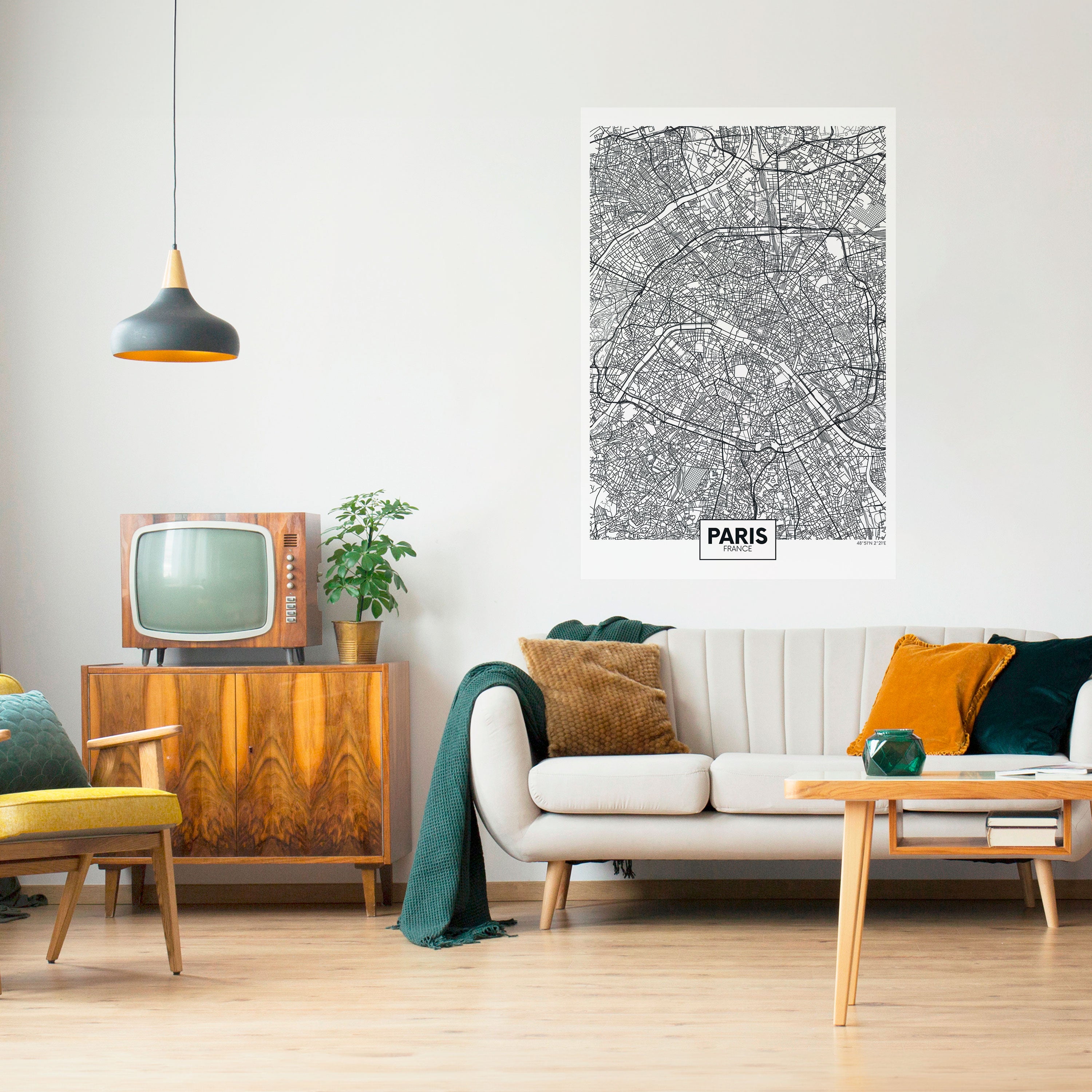 PARIS TOWN PLAN Naklejka/Plakat pionowy