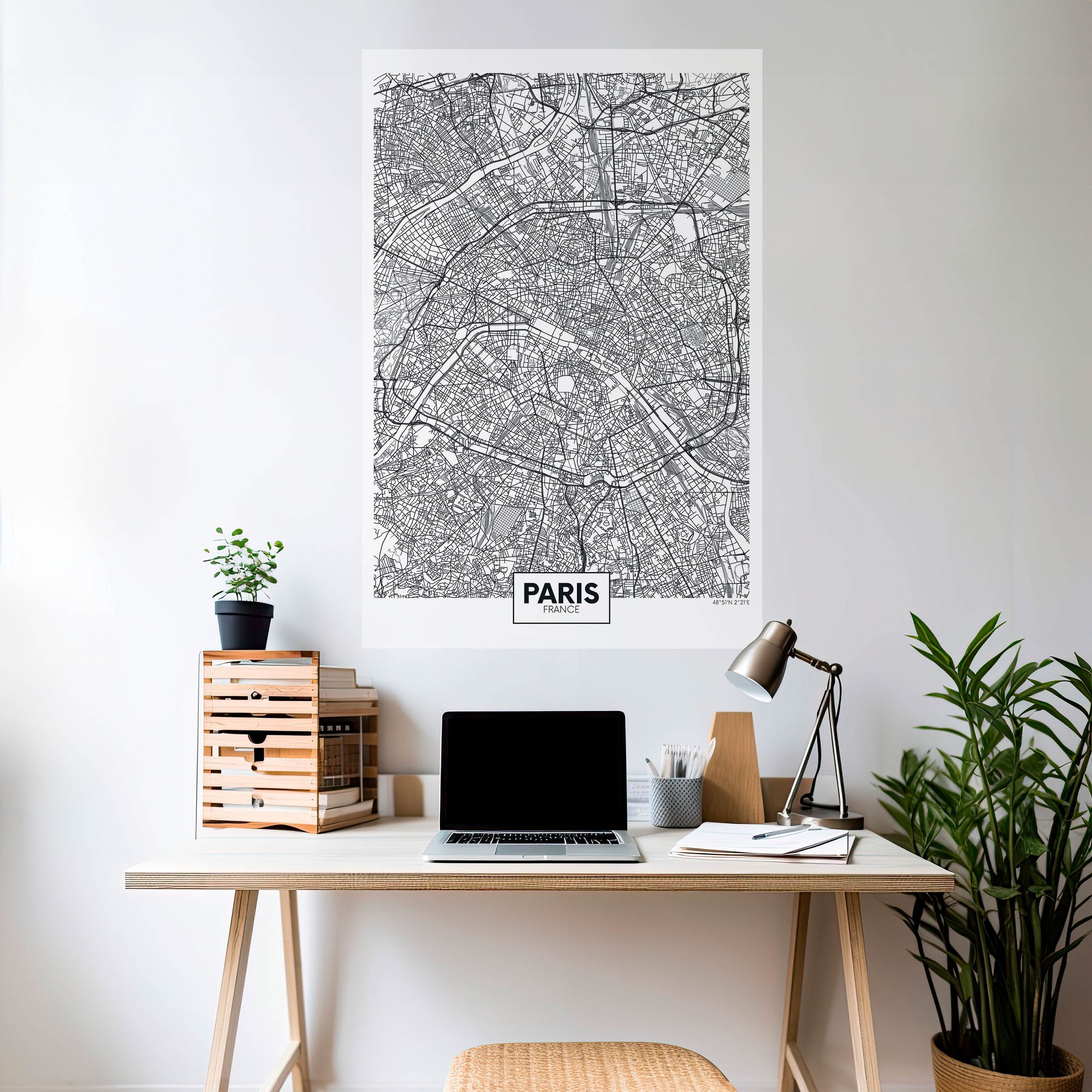 PARIS TOWN PLAN Naklejka/Plakat pionowy