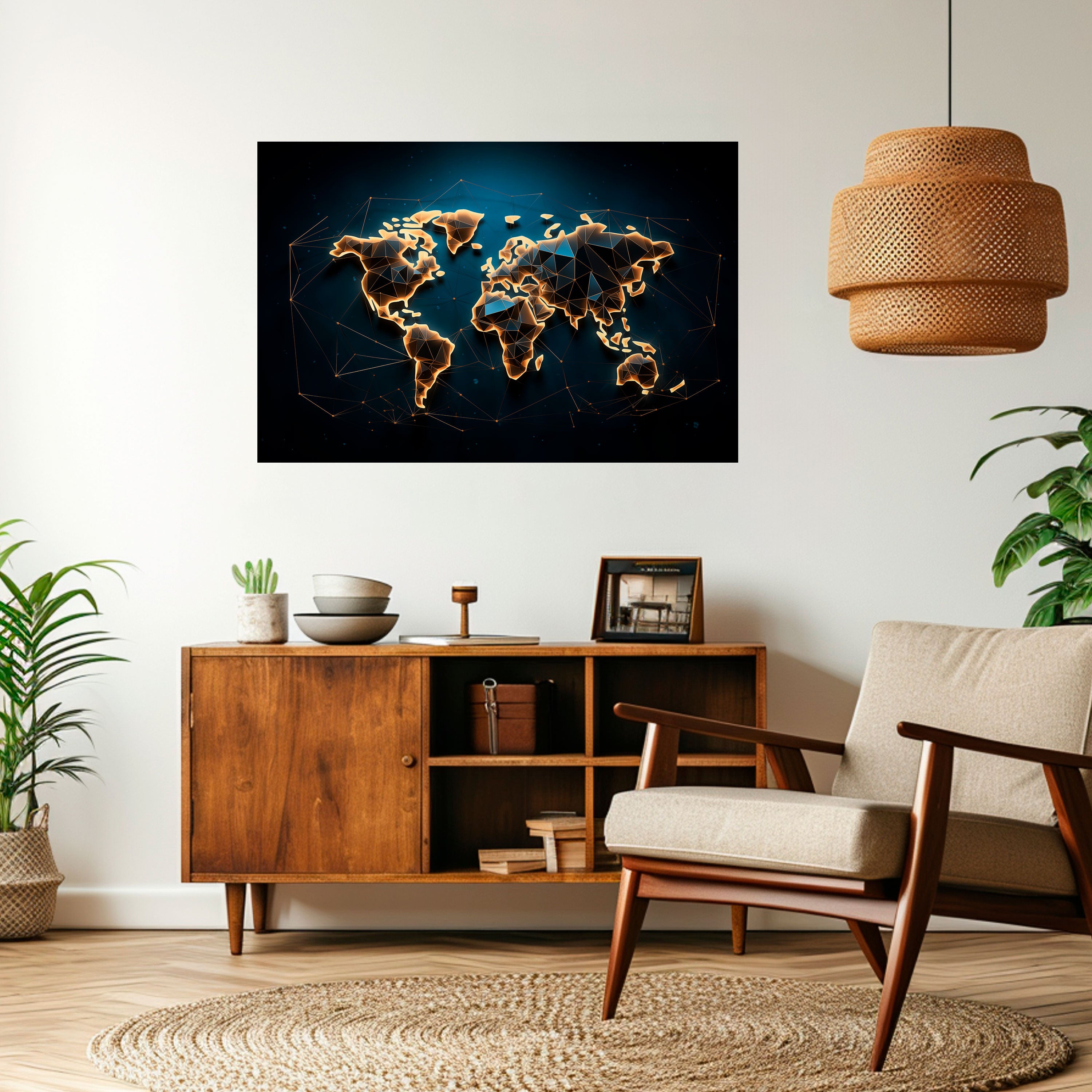 POLYGONAL PLANET Naklejka/Plakat poziomy